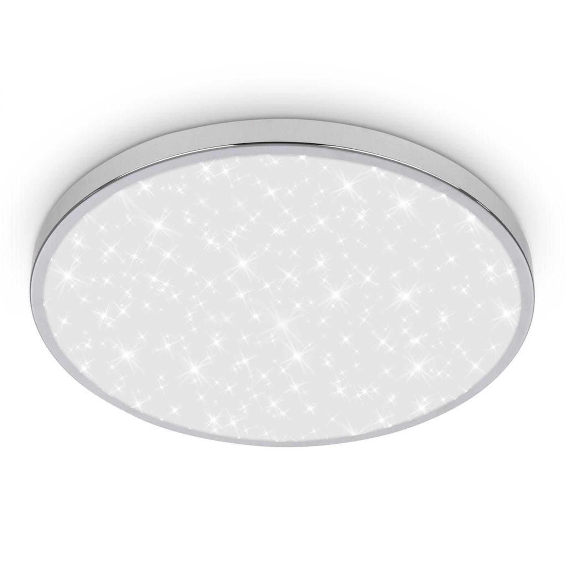 Levně BRILONER Tak stropní svítidlo pr.33 cm - 22W, 2400lm, LED, hvězdné nebe, IP44, chrom 3934018