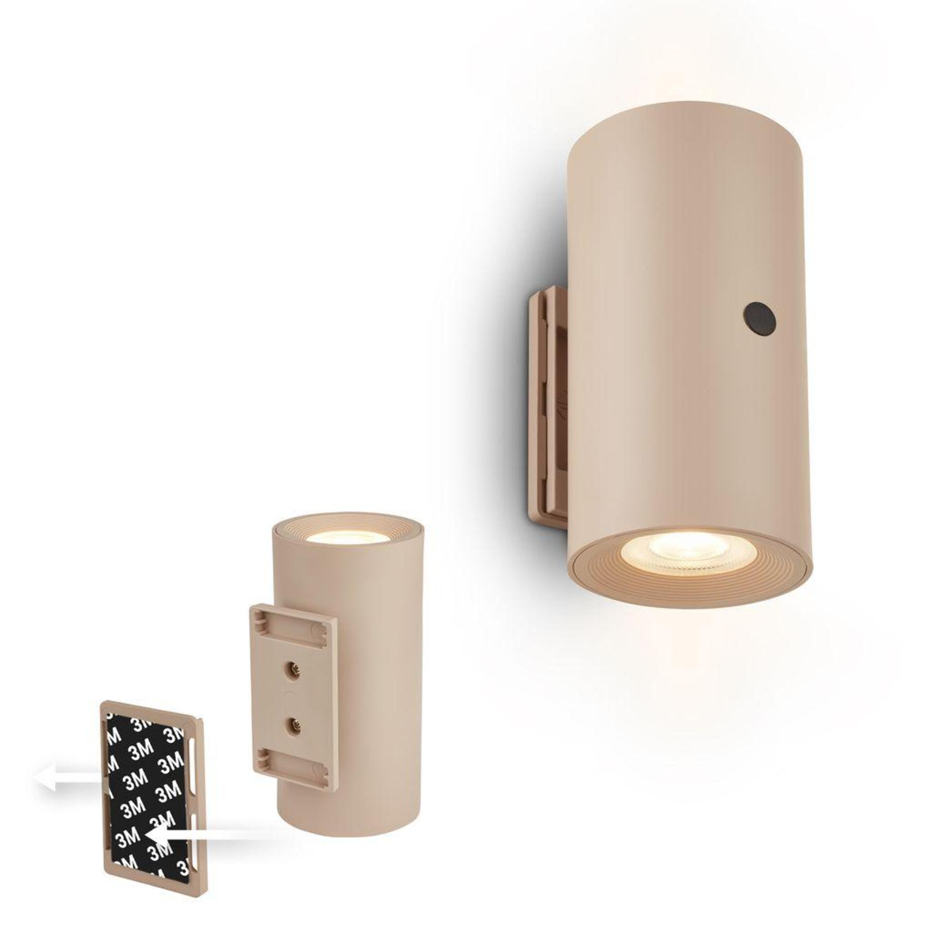 Levně BRILONER Isy nástěnné svítidlo - 2W, 200lm, nabíjecí, LED, dotykový vypínač, stmívatelné, béžová 3942011