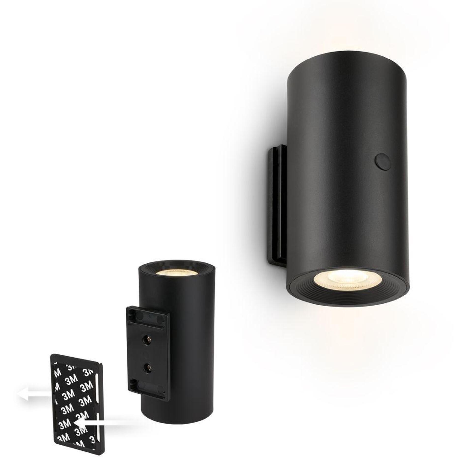 Levně BRILONER Isy nástěnné svítidlo - 2W, 200lm, nabíjecí, LED, dotykový vypínač, stmívatelné, černá 3942015