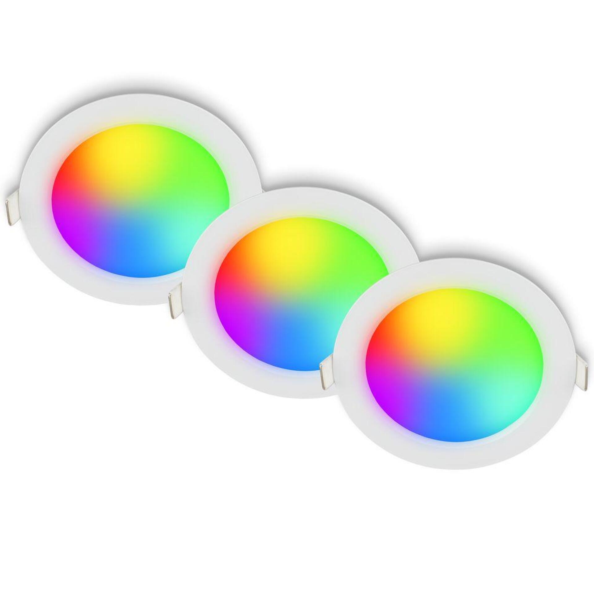Levně BRILONER Fungo vestavné bodové svítidlo 100mm 3ks sada - 7W, 700lm, LED, stmívatelné, IP65, bílé 3945036