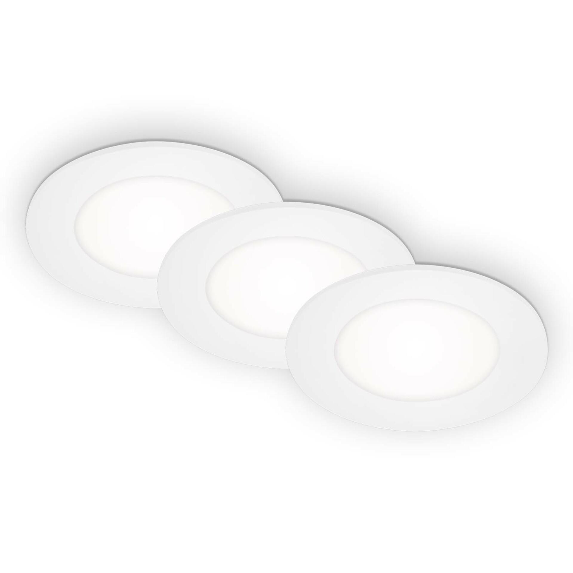 BRILONER 3ks sada LED vestavné svítidlo, pr. 8,6 cm, 3 W, 350 lm, bílé BRI 7057-436