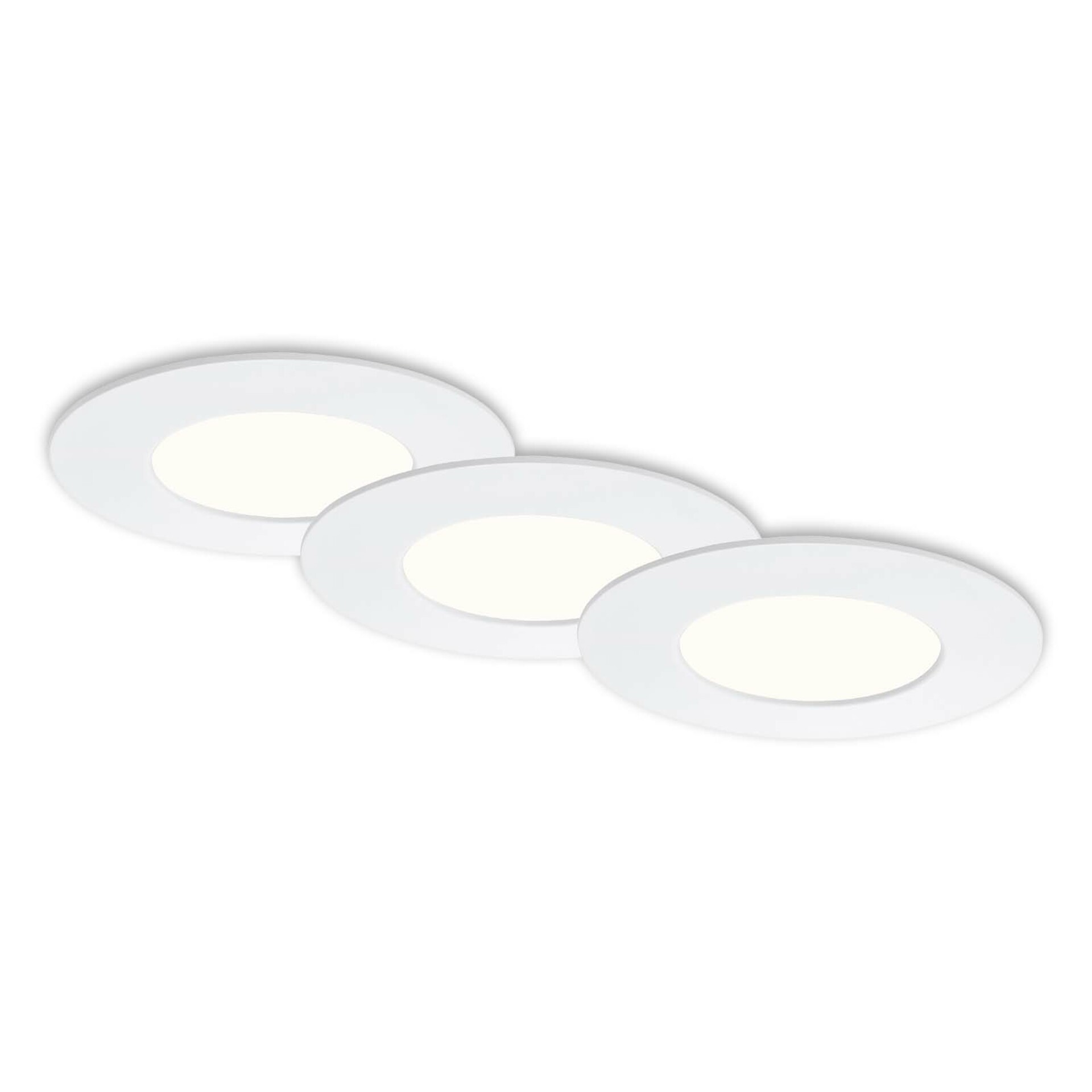 BRILONER 3ks sada LED vestavné svítidlo, pr. 8,5 cm, 4,9 W, bílé IP44 BRI 7113-436