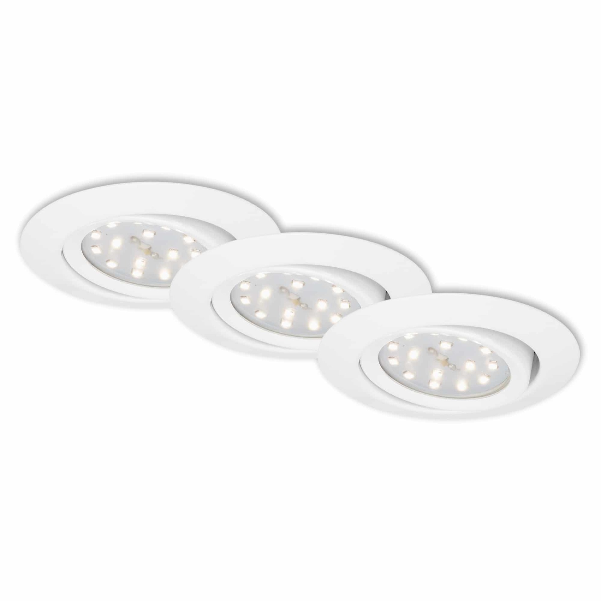 BRILONER 3ks sada LED vestavné svítidlo, pr. 8,2 cm, 3 W, bílé BRI 7171-036