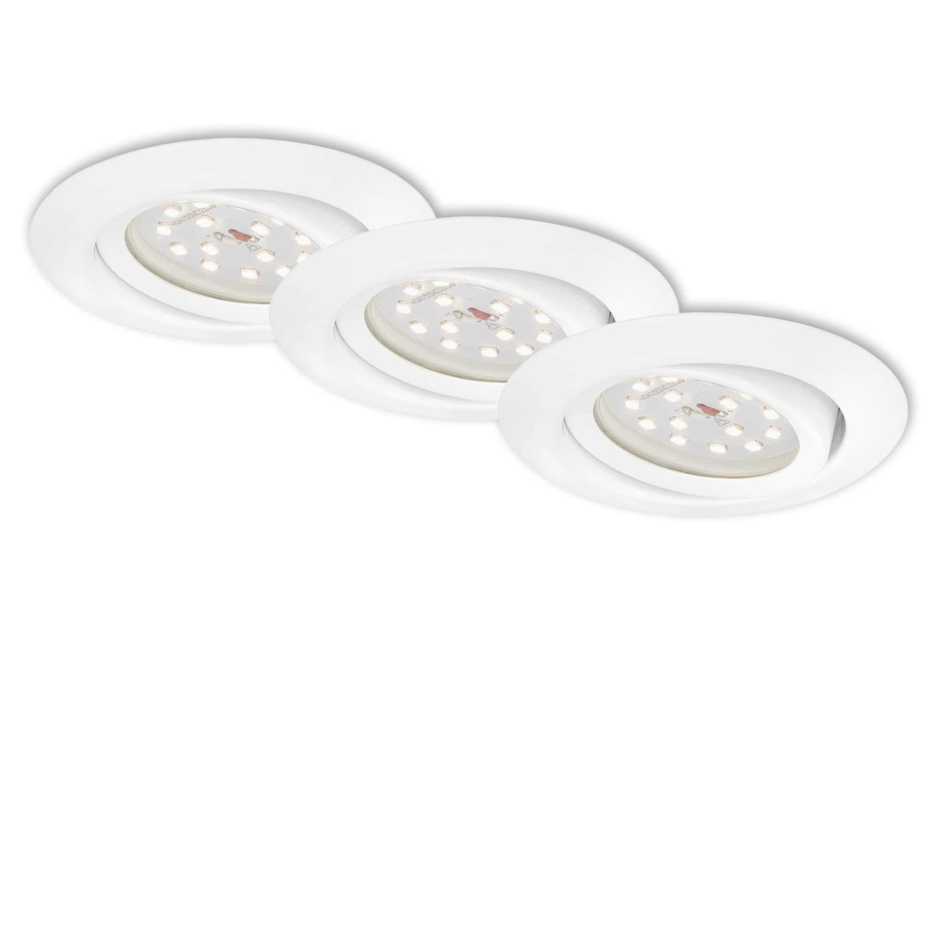 BRILONER 3ks sada LED vestavné svítidlo, pr. 8,2 cm, 3,5 W, bílé BRI 7172-036