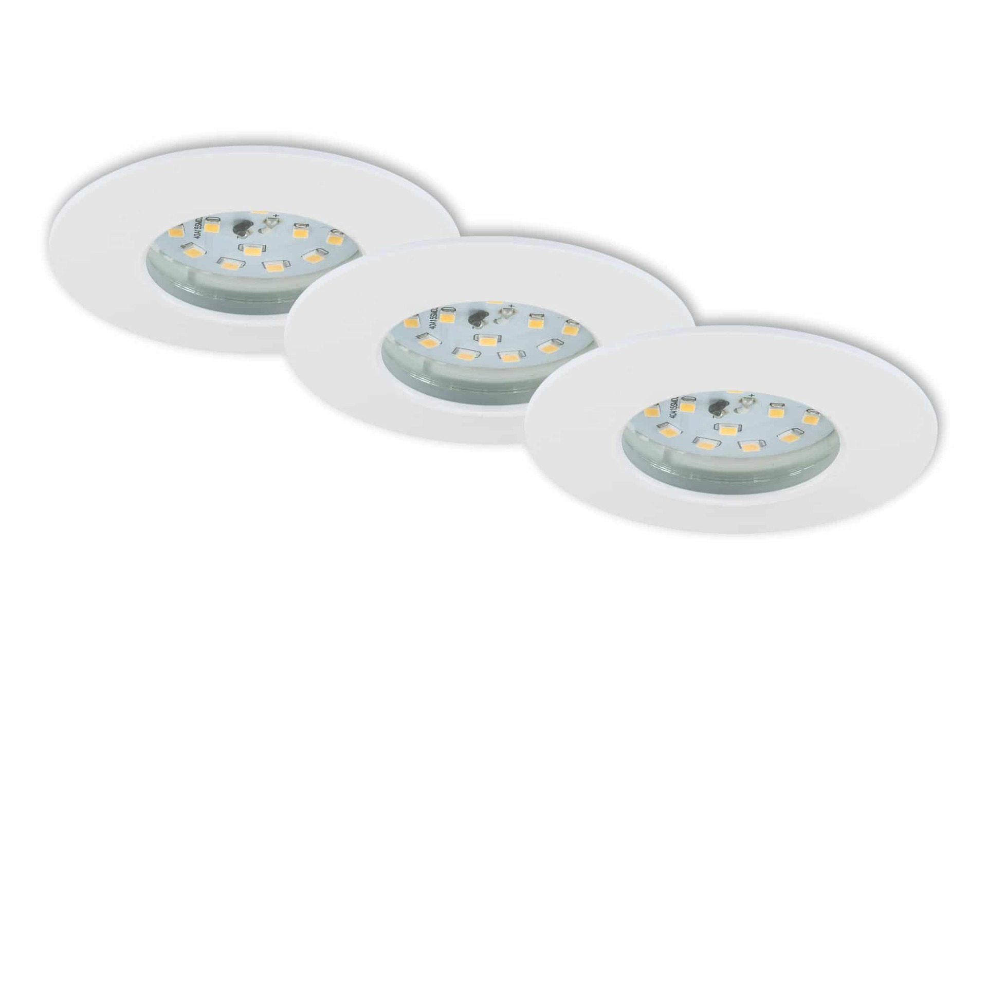 BRILONER 3ks sada LED vestavné svítidlo, pr. 7,5 cm, bílé IP44 BRI 7204-036