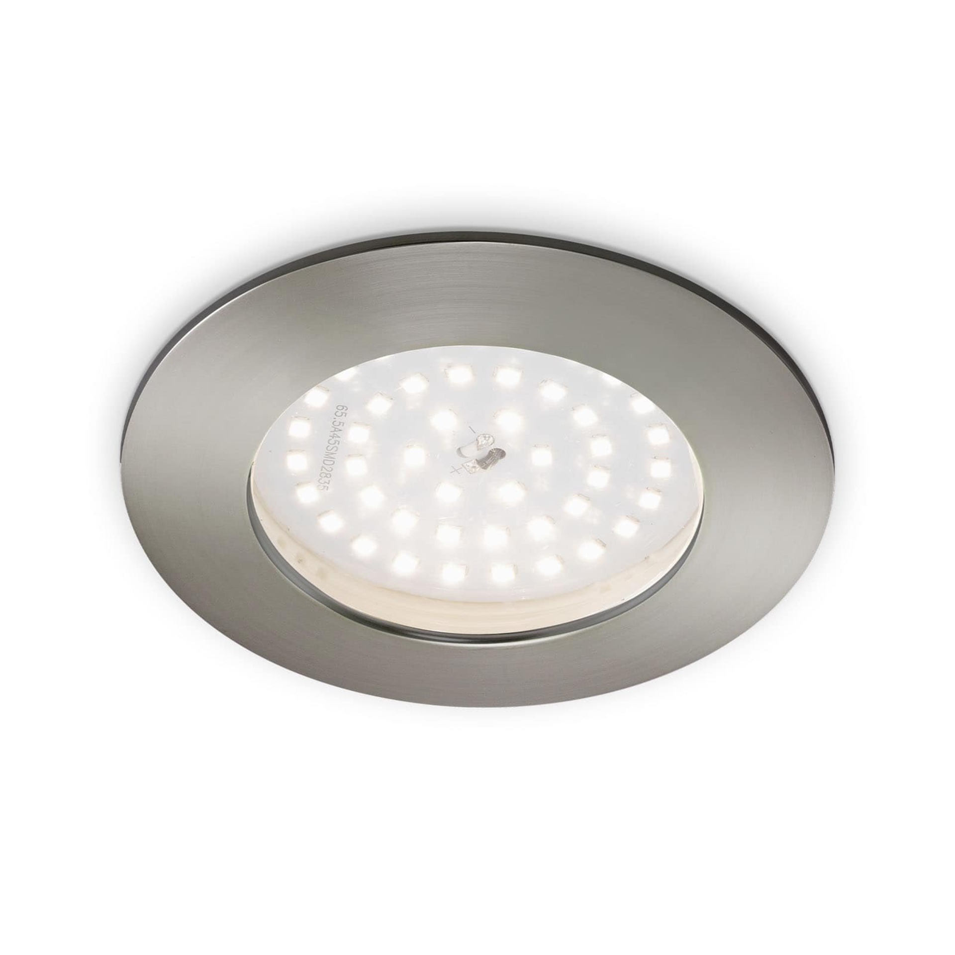 BRILONER LED vestavné svítidlo, pr. 10 cm, 10,5 W, matný nikl IP44 BRI 7206-012