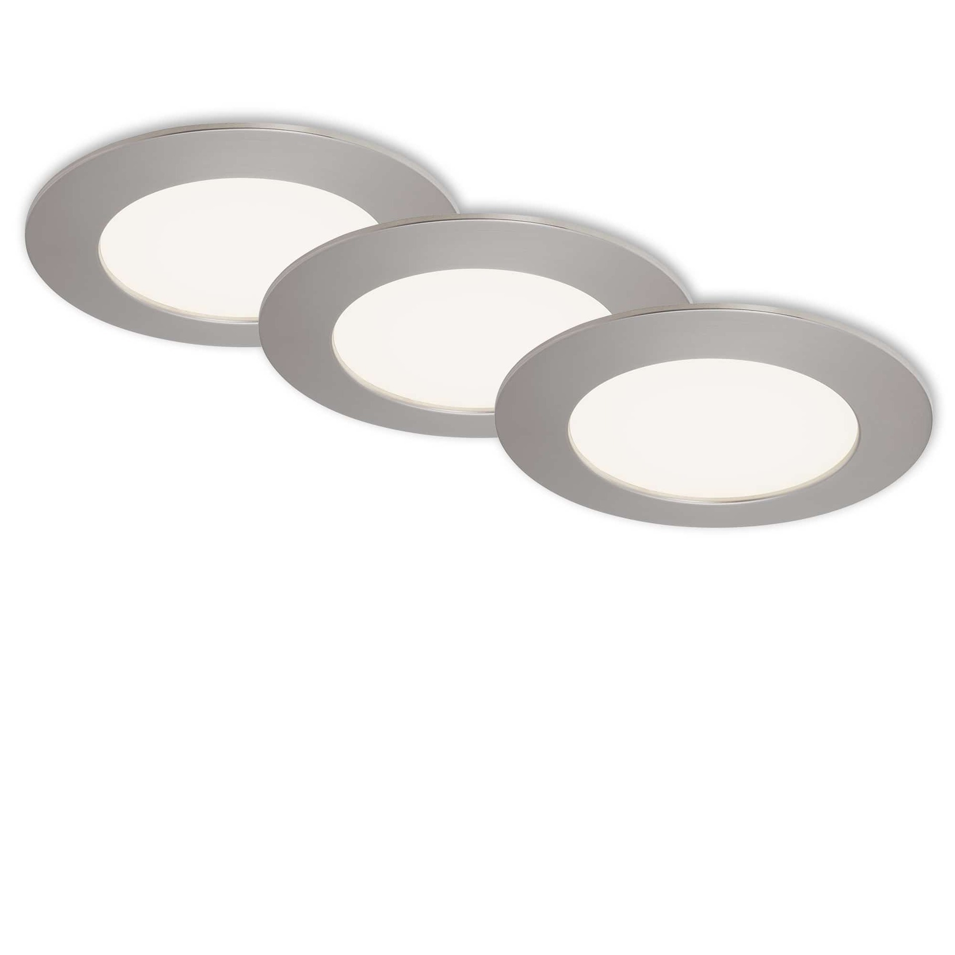 BRILONER 3ks sada LED vestavné svítidlo, pr. 12 cm, 8 W, matný nikl IP44 BRI 7284-032