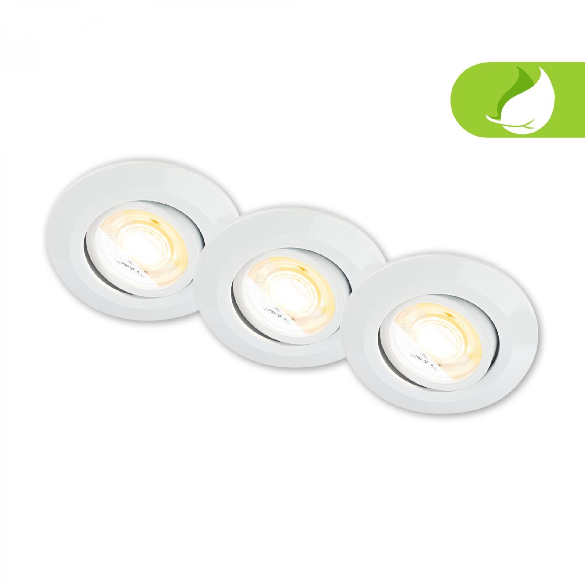 Levně BRILONER Klira 3ks sada LED vestavné bodové svítidlo 230V, nastavitelné, CTS, Ra90, bílé 7586036