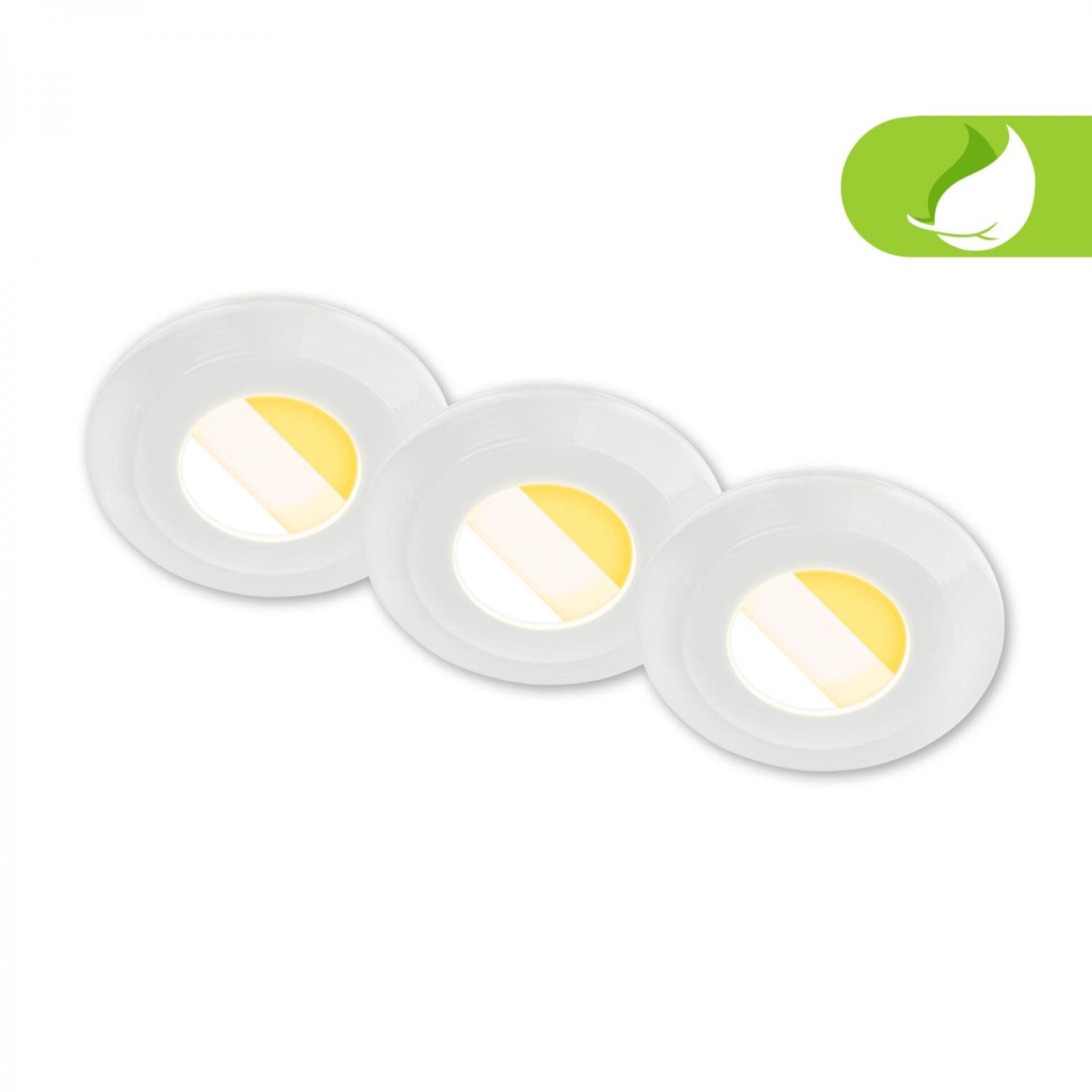 Levně BRILONER Klira 3ks sada LED vestavné bodové svítidlo do koupelny 230V, CTS přepínač, IP44, bílé 7588036