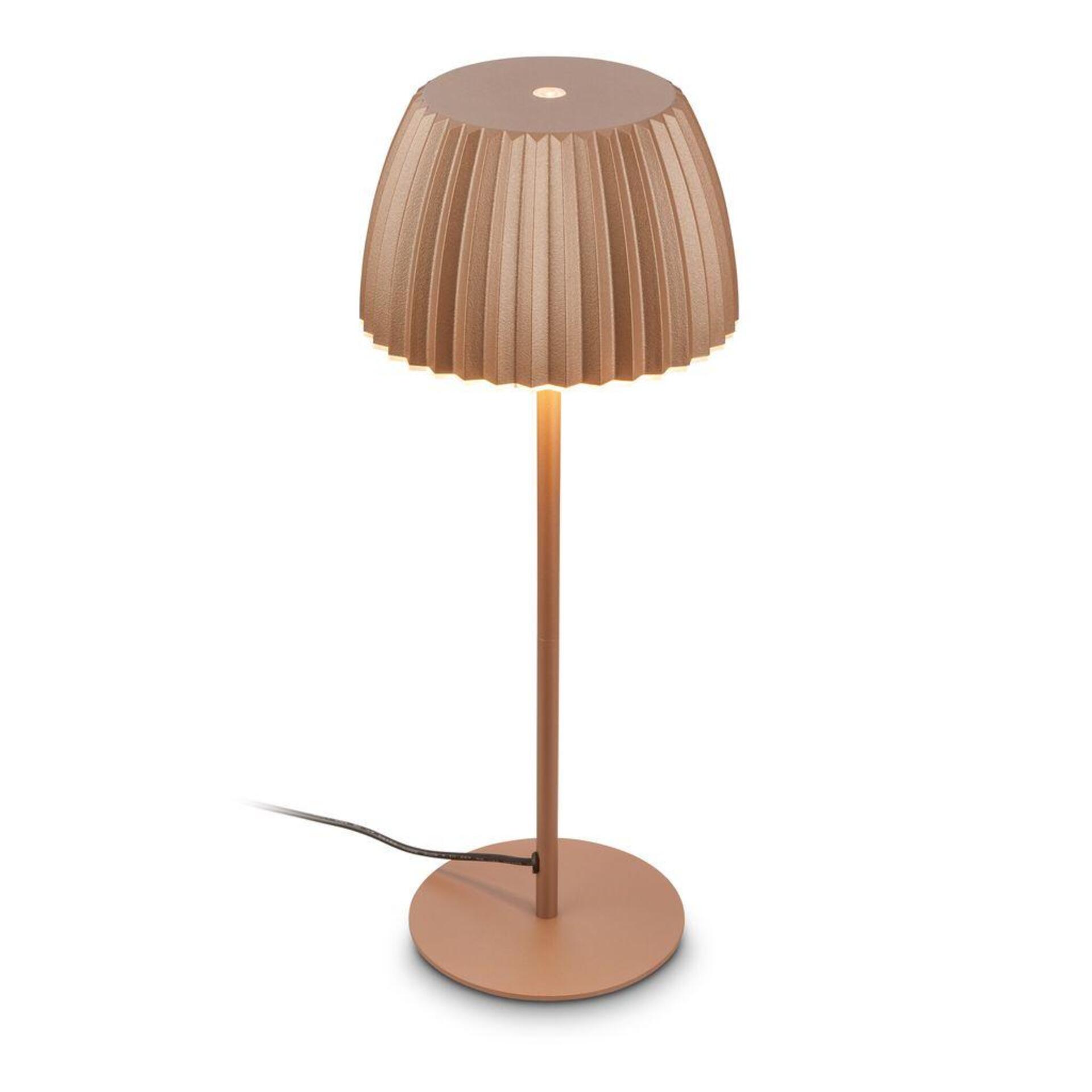 Levně BRILONER Loca stolní lampa - 8W, 800lm, LED, dotykový vypínač, stmívatelná, teplá bílá, kávová 7625017