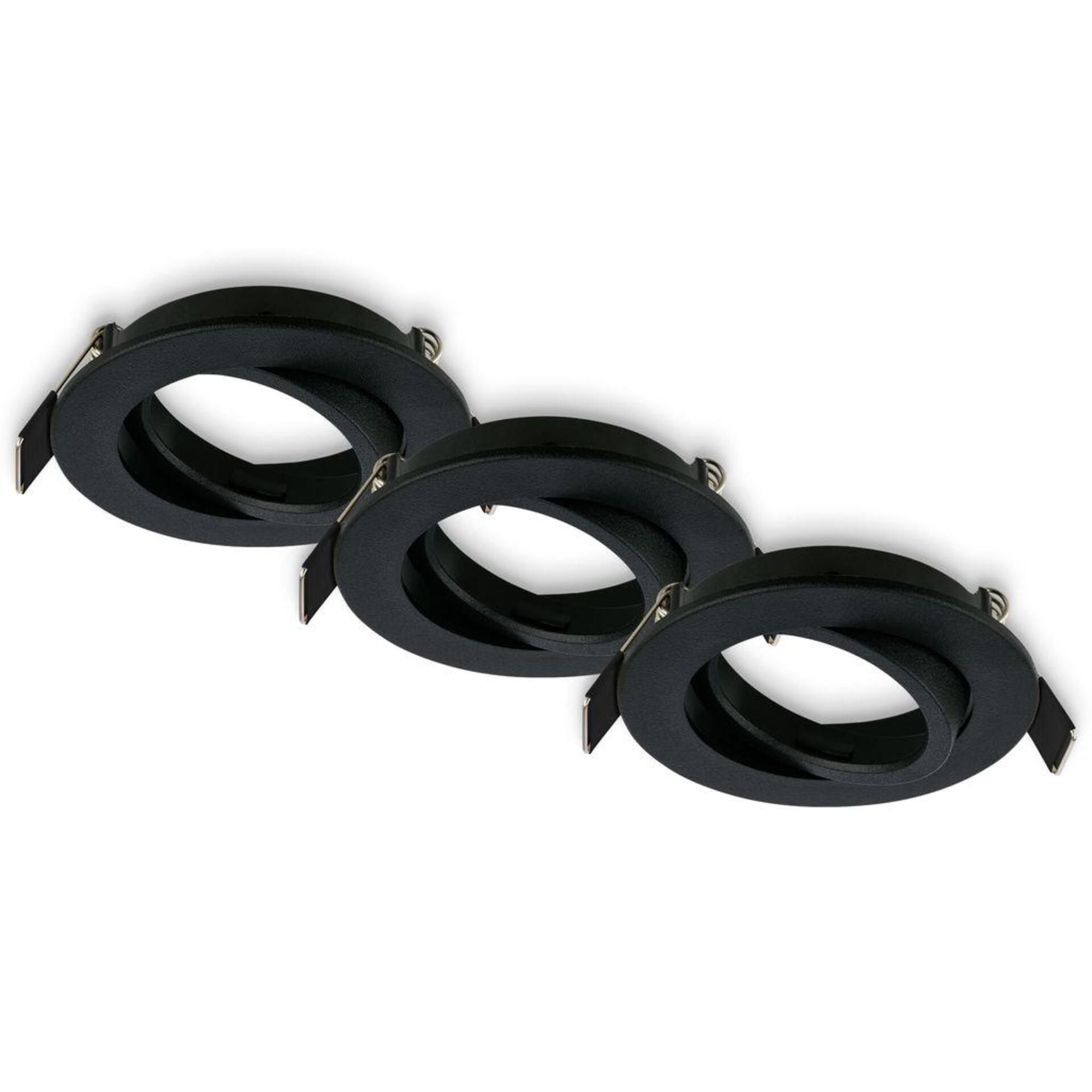 Levně BRILONER Biwa vestavný bodové svítidlo 68mm 3ks sada - 230V, GU10 patice, max. 7W, černé 7628035