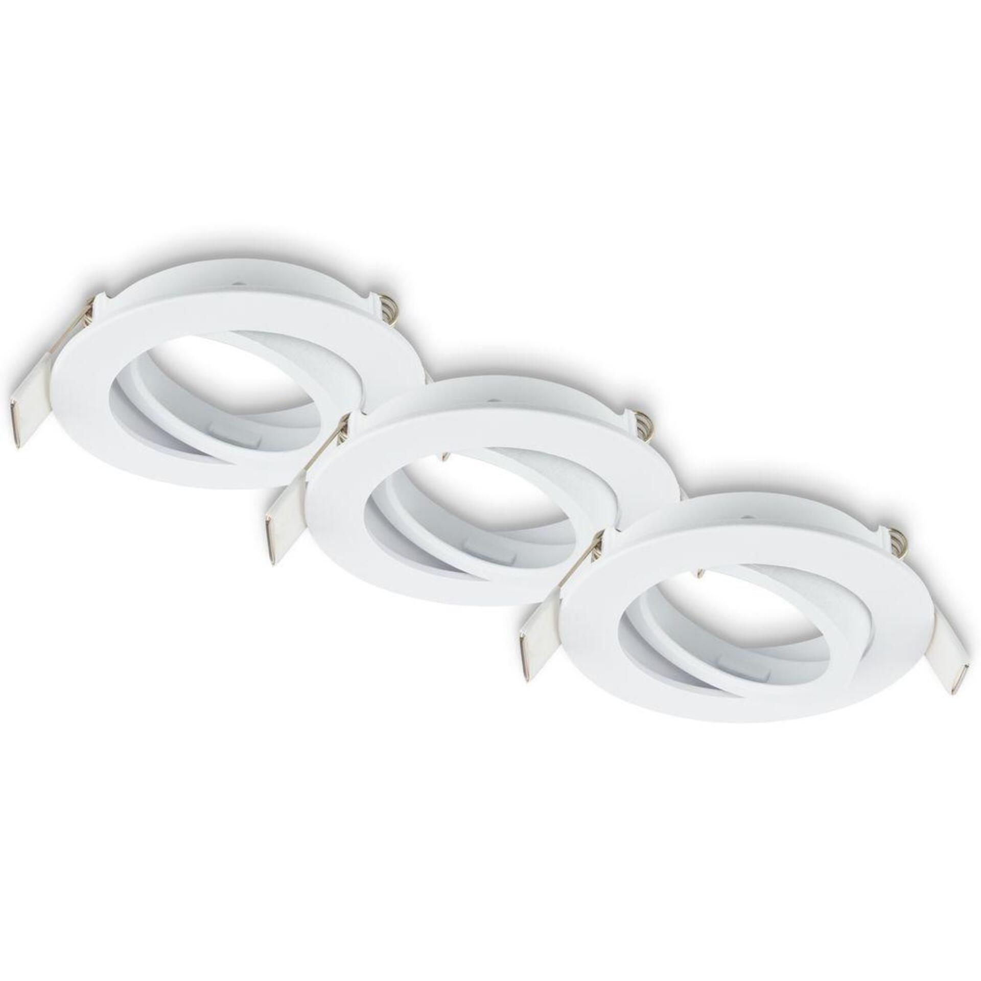 Levně BRILONER Biwa vestavný bodové svítidlo 68mm 3ks sada - 230V, GU10 patice, max. 7W, bílé 7628036