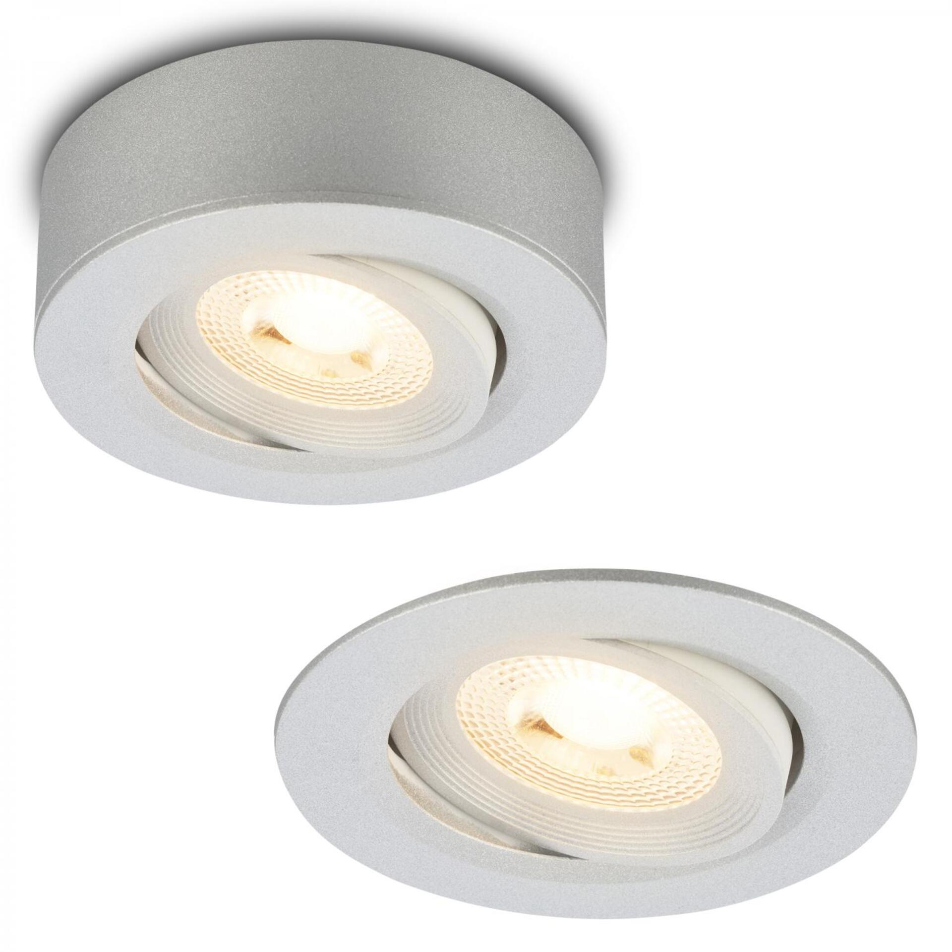 Levně BRILONER LED vestavné / přisazené bodové svítidlo – pr.90mm, 5W, 230V, teplá bílá, nastavitelné, matný chrom 7991014