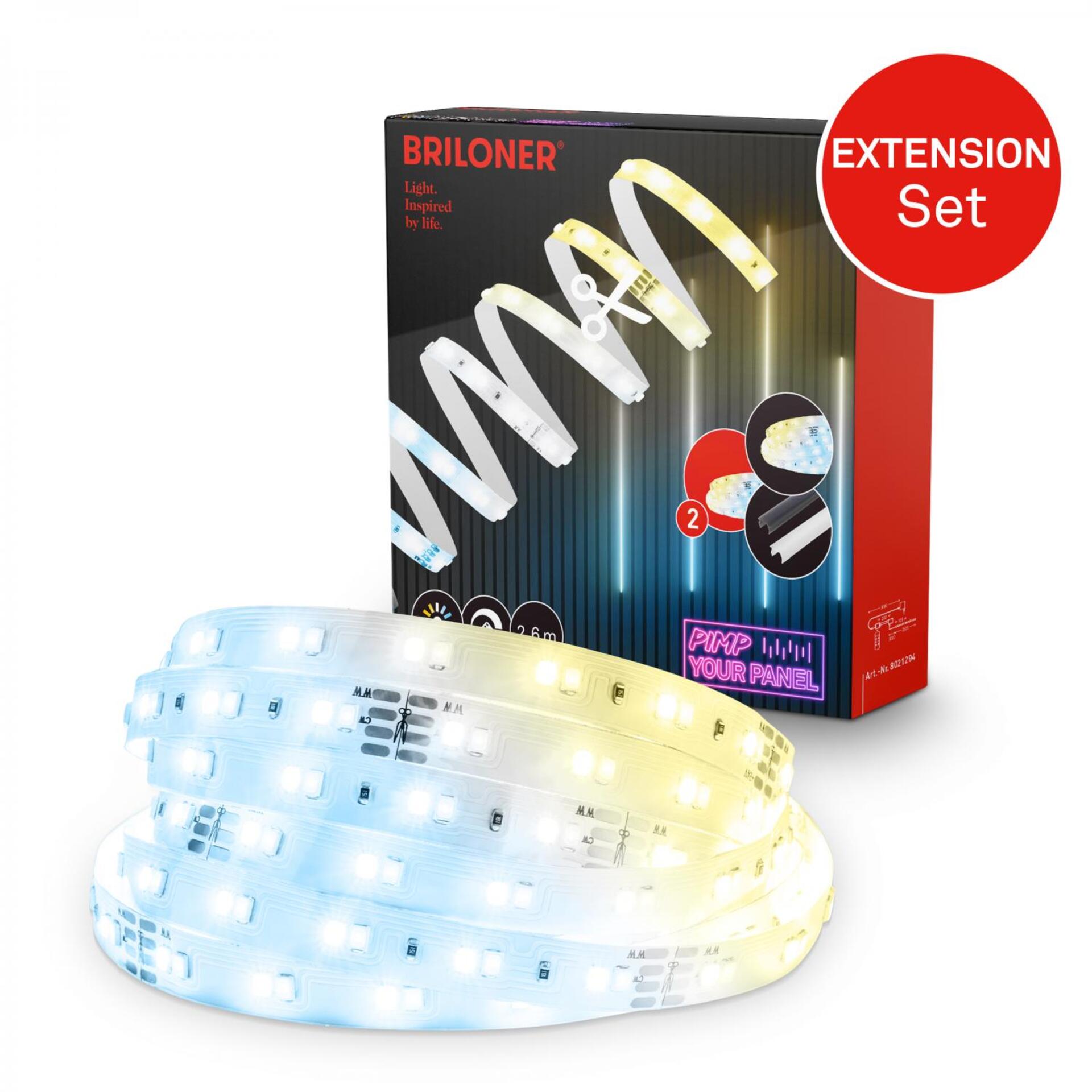 Levně BRILONER Prodlužovací sada CCT pro nástěnný panel – 260cm LED pásek 8021294