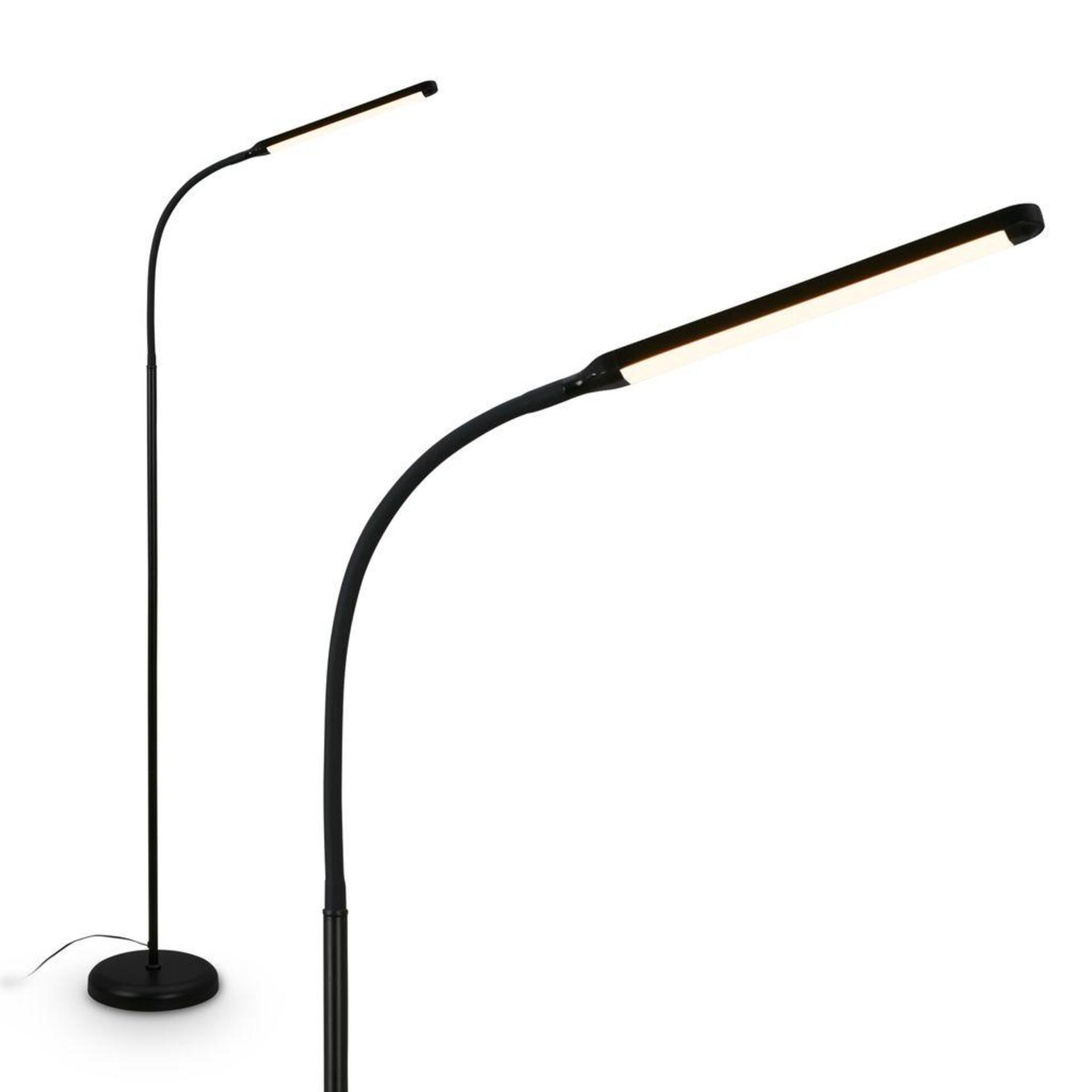 Levně BRILONER Mura stojanová lampa - 6W, 600lm, LED, stmívatelné, dotykový vypínač, nastavitelné, černá 1660015