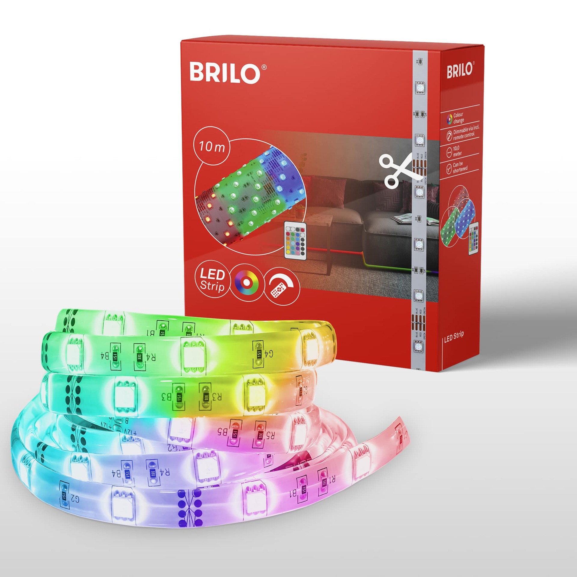 BRILONER RGB LED pásek 1000 cm 0,08W bílé BRILO 2024-300