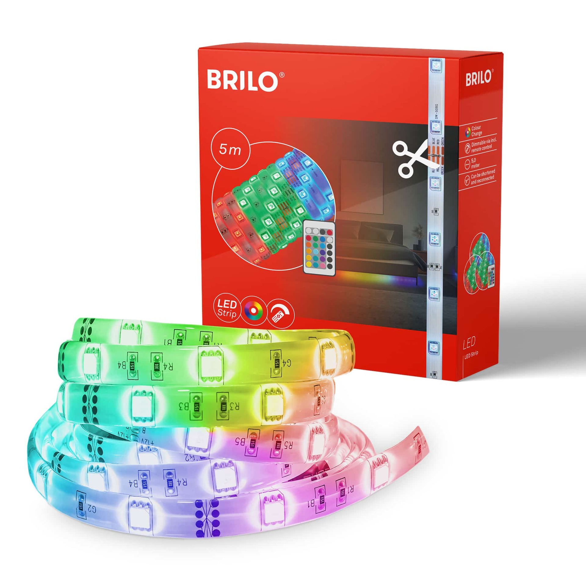 BRILONER RGB LED pásek 500 cm bílé BRILO 2067-150