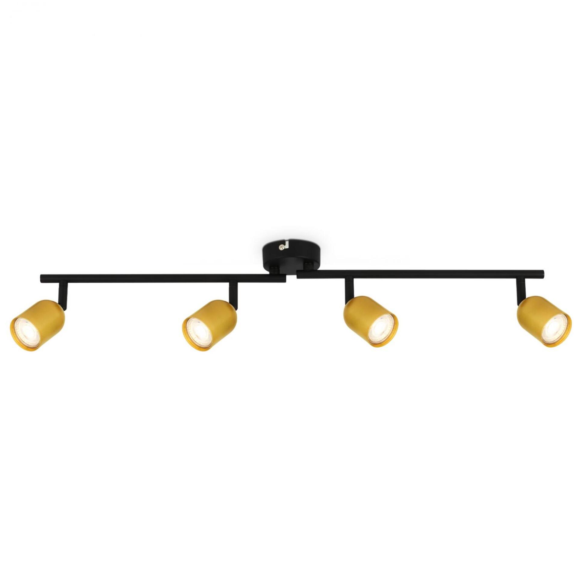 Levně BRILONER Bodové svítidlo Spot, 70,5 cm, 4x GU10, max. 9W, černá/zlatá 2145047