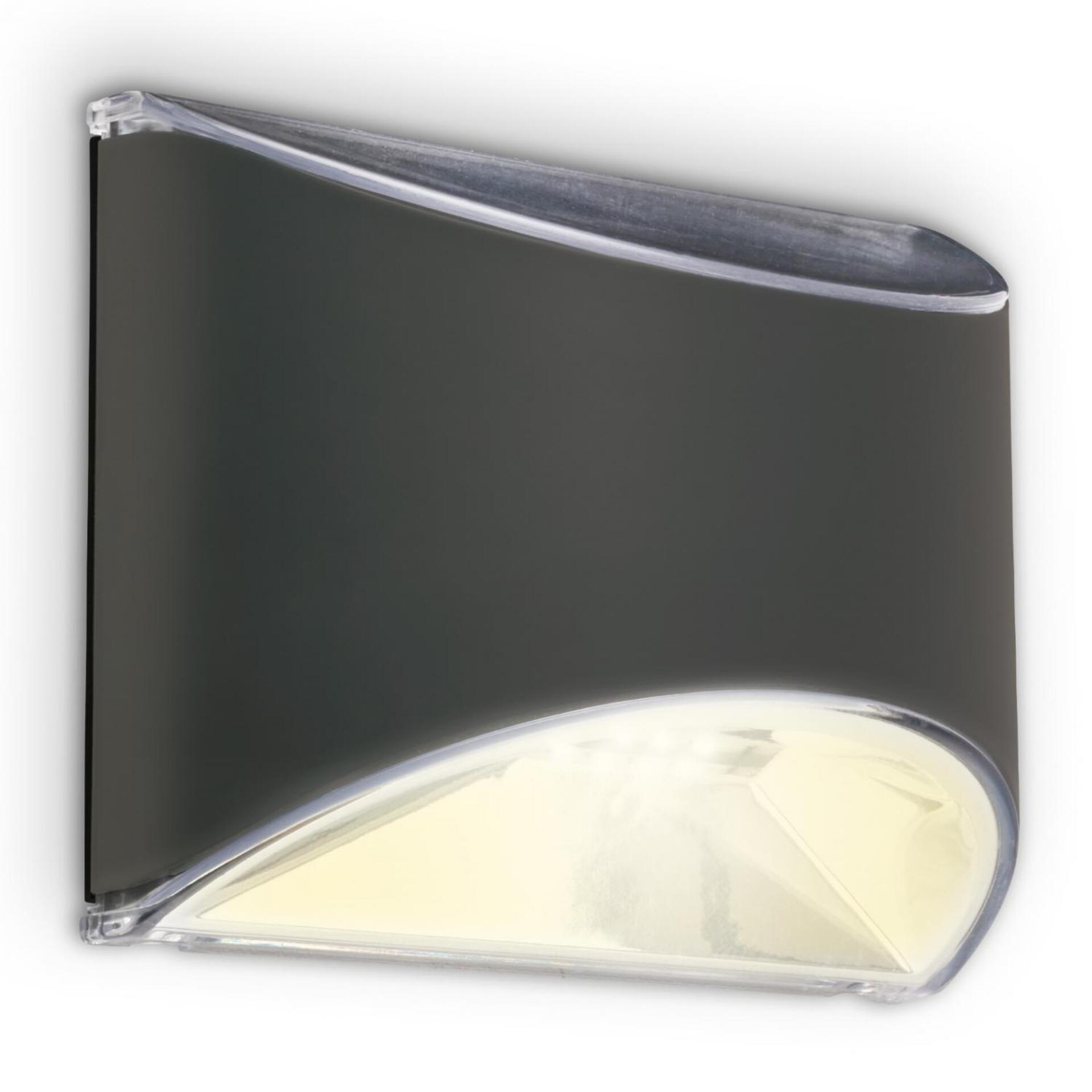 Levně BRILONER Solární LED nástěnné svítidlo, 10 cm, antracit 3133015