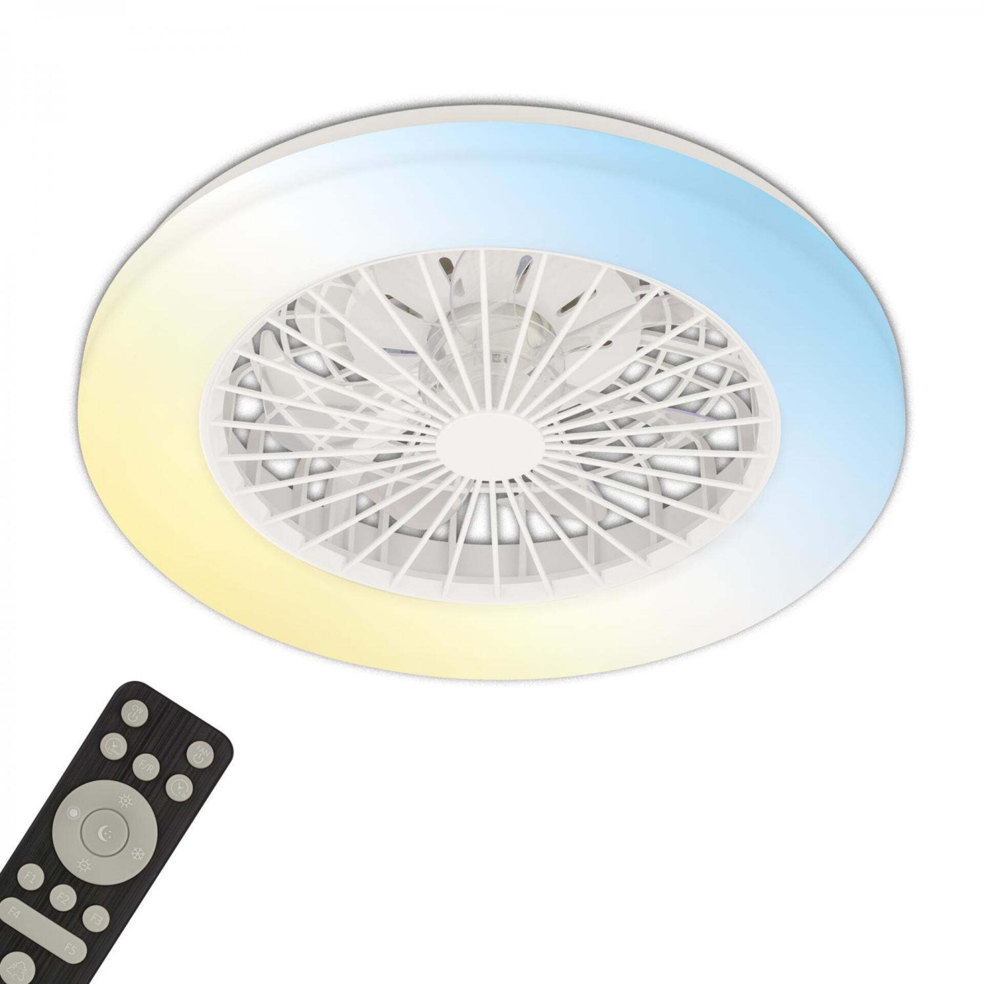 Levně BRILONER LED stropní svítidlo s ventilátorem, 5 rychlostí, dálkový ovladač, CCT, bílé 3800016
