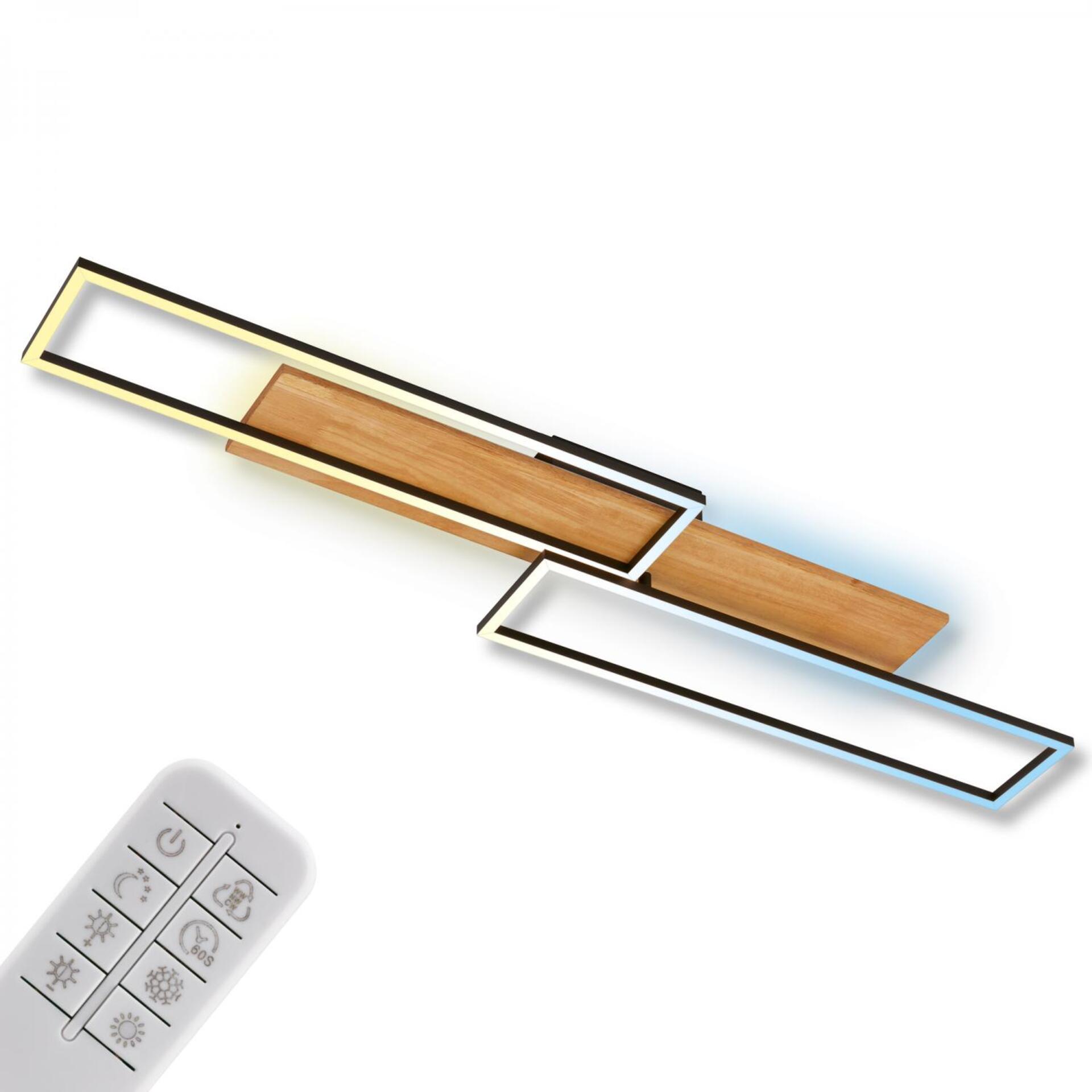 Levně BRILONER Cornice LED stropní svítidlo, stmívatelné, 2 rámy, 4100lm, 38W, CCT ovladač, dálkový ovladač, černá 3809014
