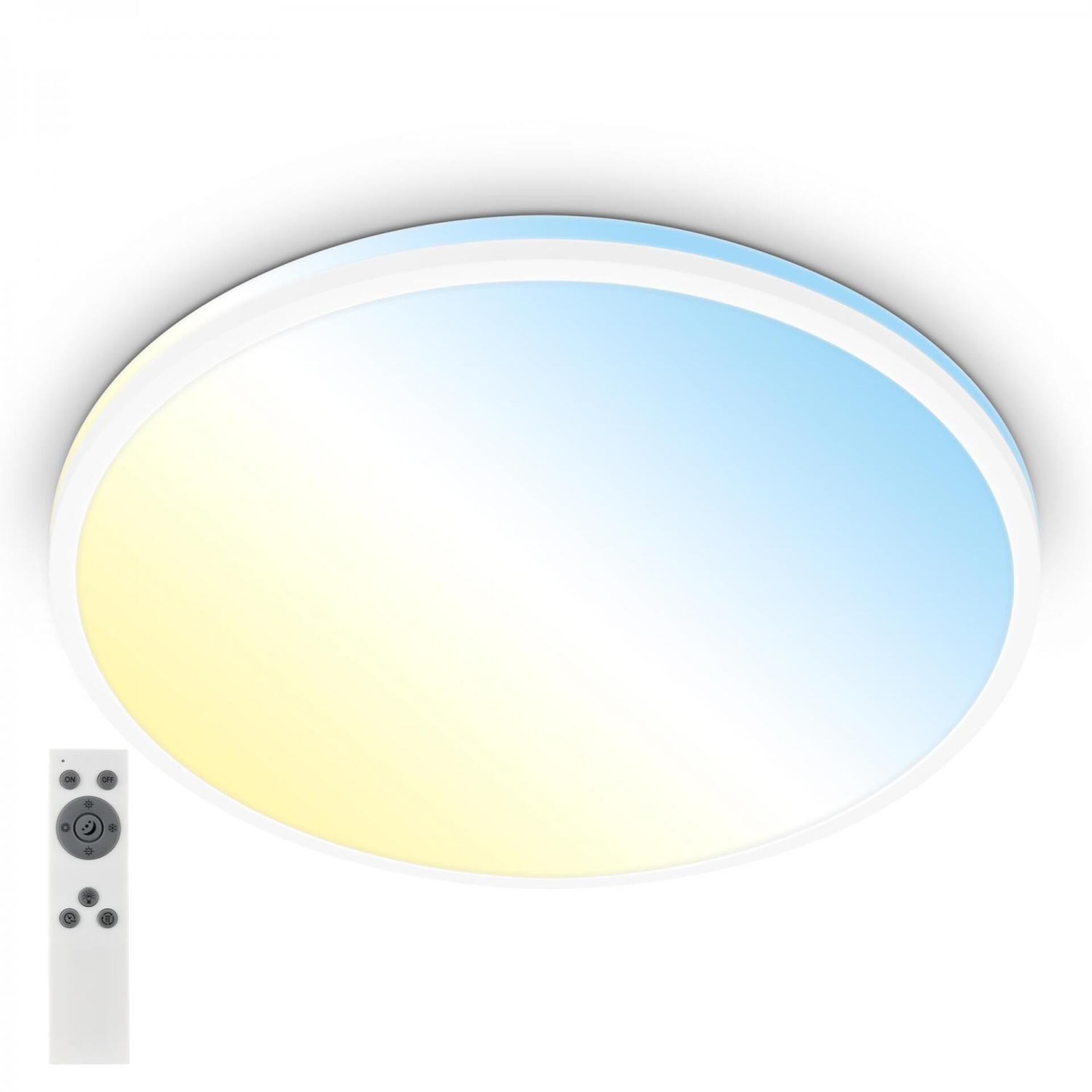 Levně BRILONER Pulup LED stropní svítidlo, plynule stmívatelné, dálkový ovladač, bílé 3831016