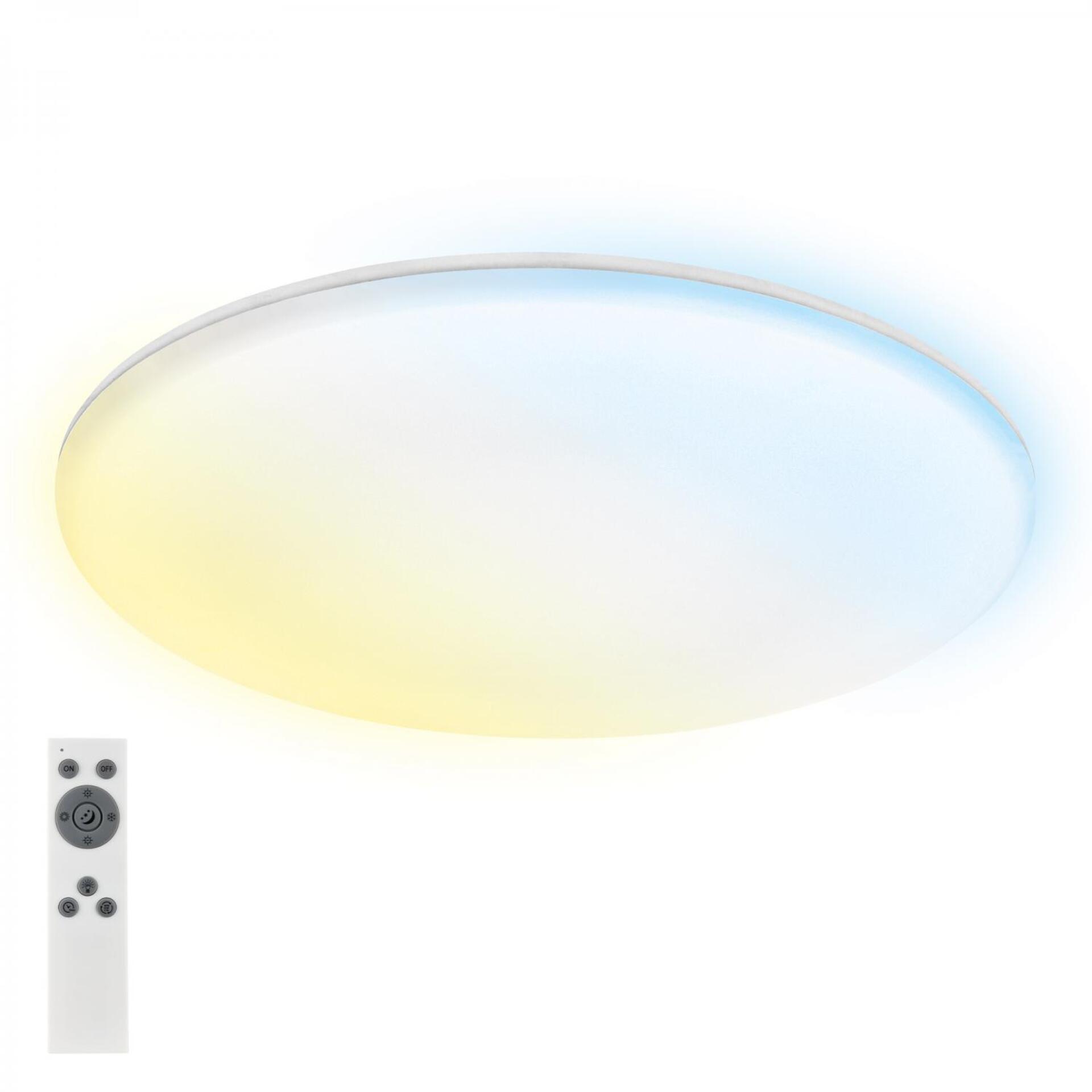 Levně BRILONER Rowny LED stropní svítidlo do koupelny, dálkový ovladač, stmívatelné, CCT, přímé a nepřímé osvětlení, kruhové 35 cm, bílé 3834016