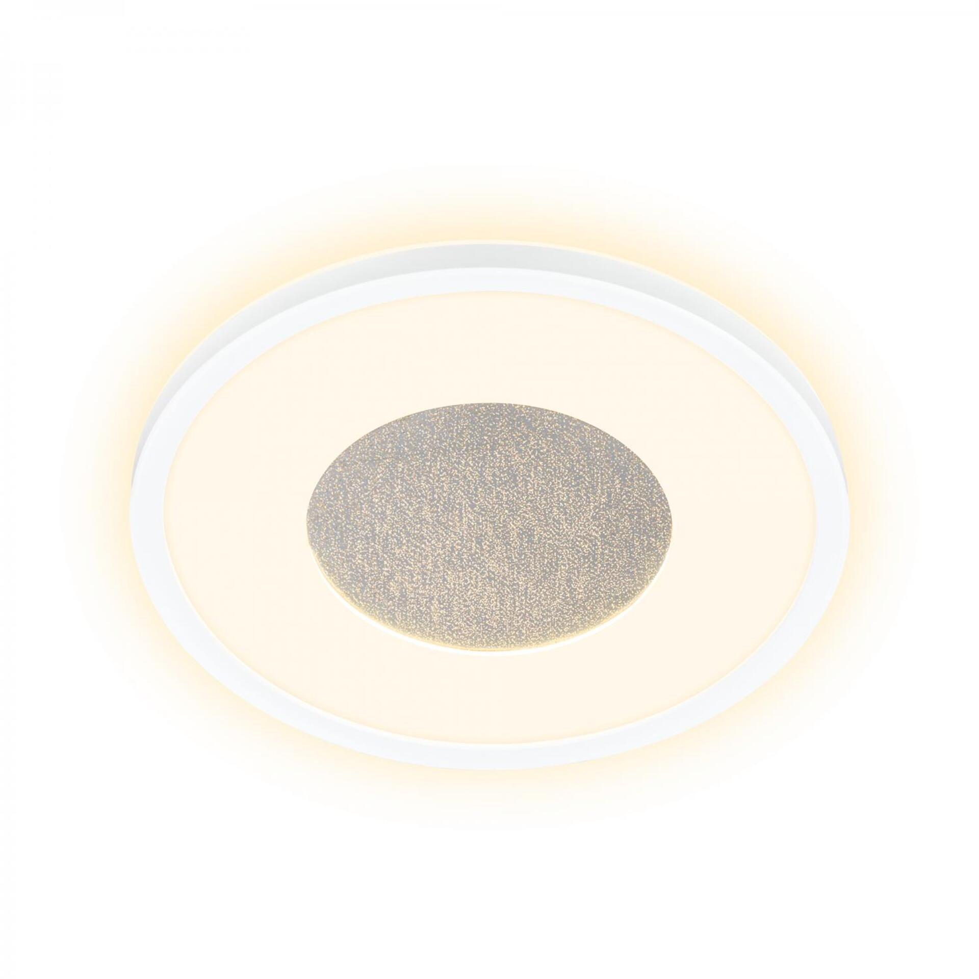 Levně BRILONER Sufit Kristal LED stropní svítidlo ploché, třpitkový dekor, přímé a nepřímé osvětlení, bílé 3849016