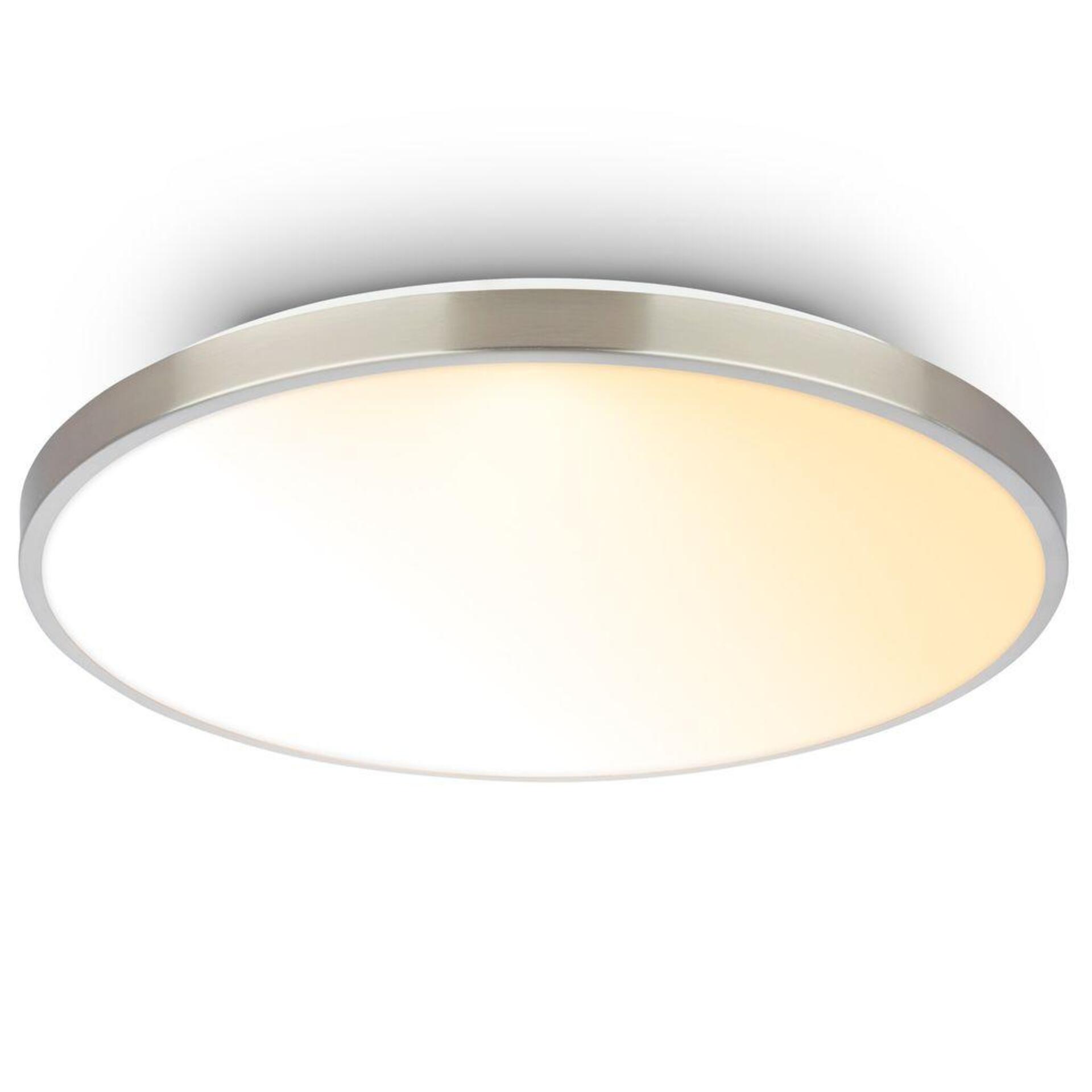 Levně BRILONER Competo stropní svítidlo pr.38 cm - 24W, 2600lm, stmívatelné, dálkový ovladač, CCT teplá/neutrální bílá, matný nikl 3906012