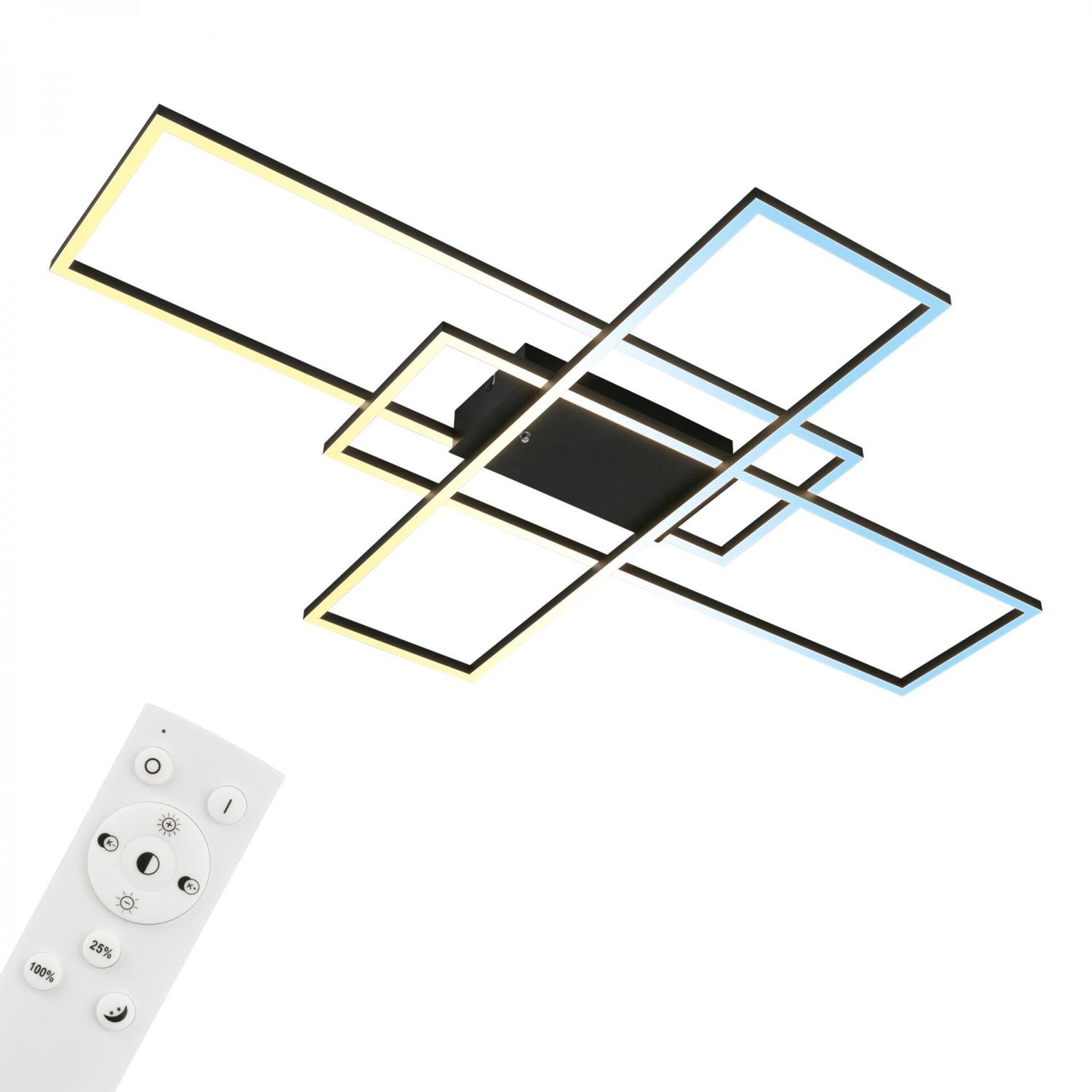 Levně BRILONER Roami LED stropní svítidlo, stmívatelné, dálkový ovladač, CCT ovladač, černá 3931015
