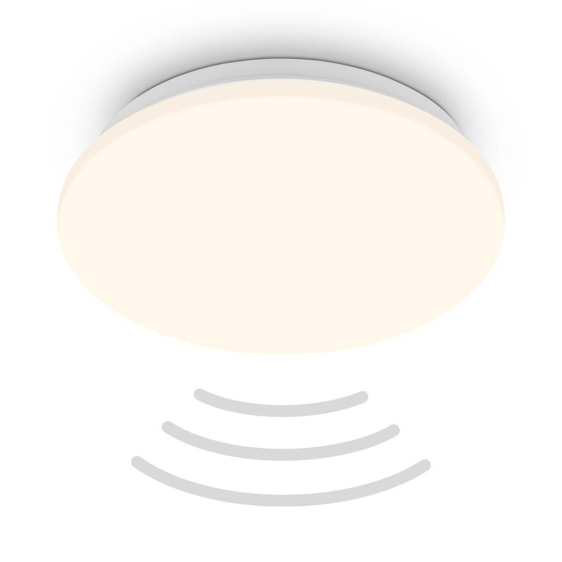 Levně BRILONER Ugo stropní svítidlo pr.27 cm - 13W, 1300lm, LED, teplá bílá, pohybové čidlo, bílé 3959016