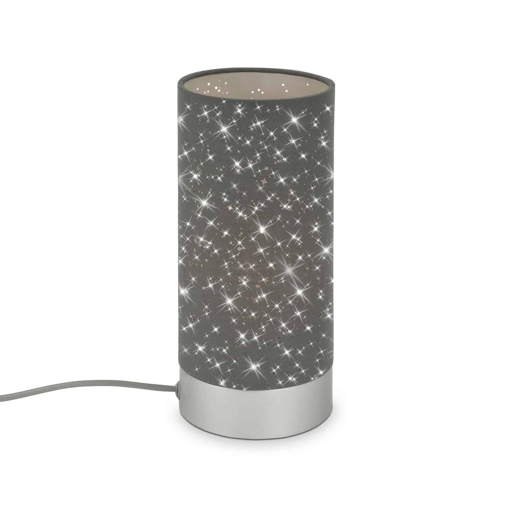 BRILONER Hvězdné nebe stolní lampa, pr. 11 cm, max. 25 W, šedá BRILO 7028-014