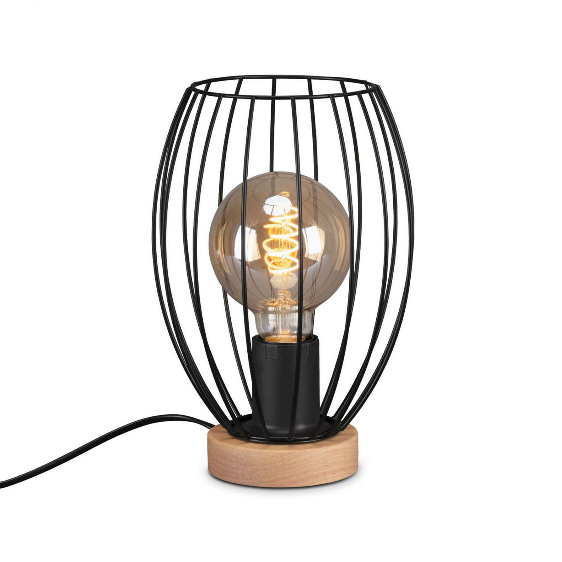 Levně BRILONER Stolní lampa, pr. 17,5 cm, max. 25 W, černá BRILO 7038-015