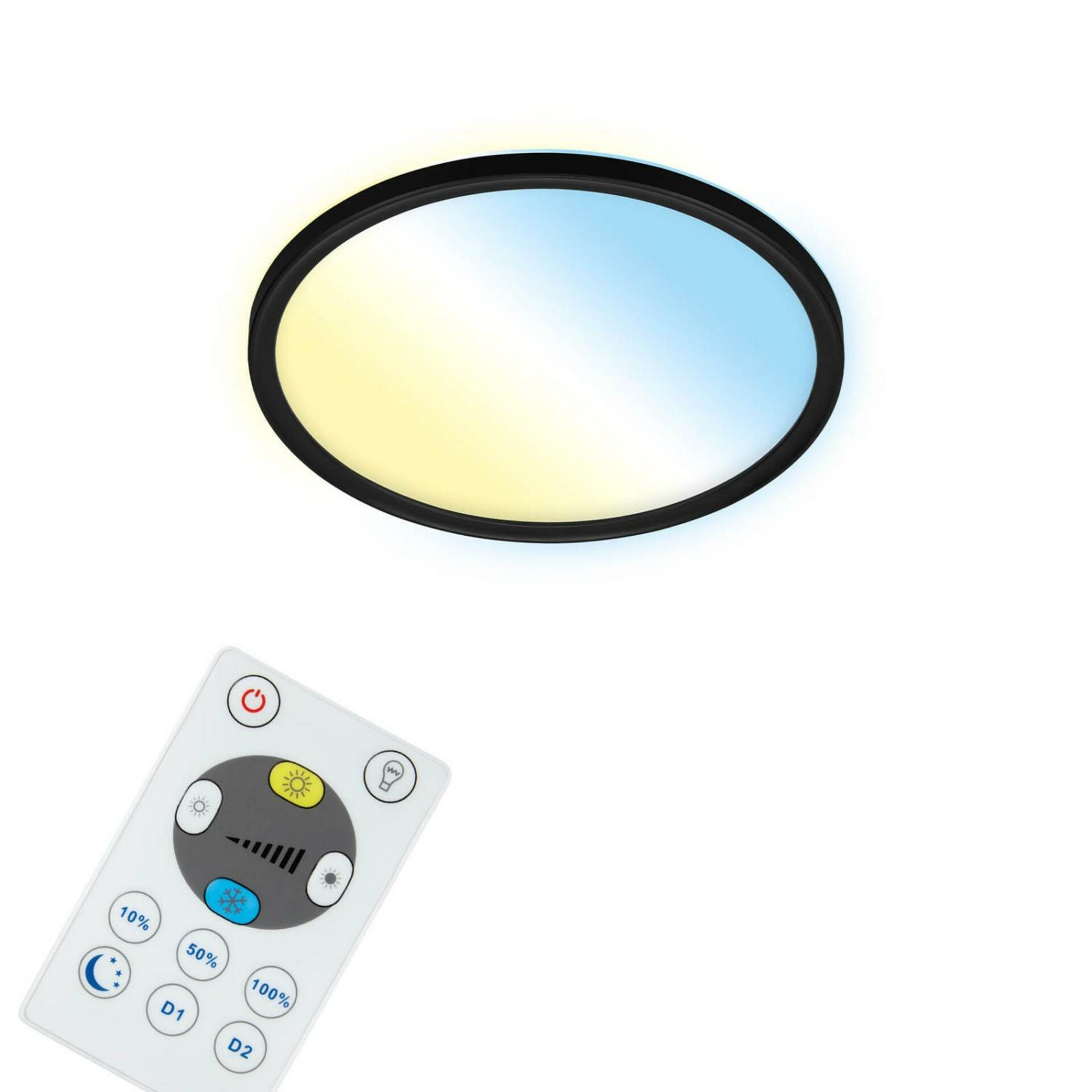 BRILONER CCT svítidlo LED panel, pr. 29,3 cm, 18 W, 2400 lm, černá BRILO 7058-015