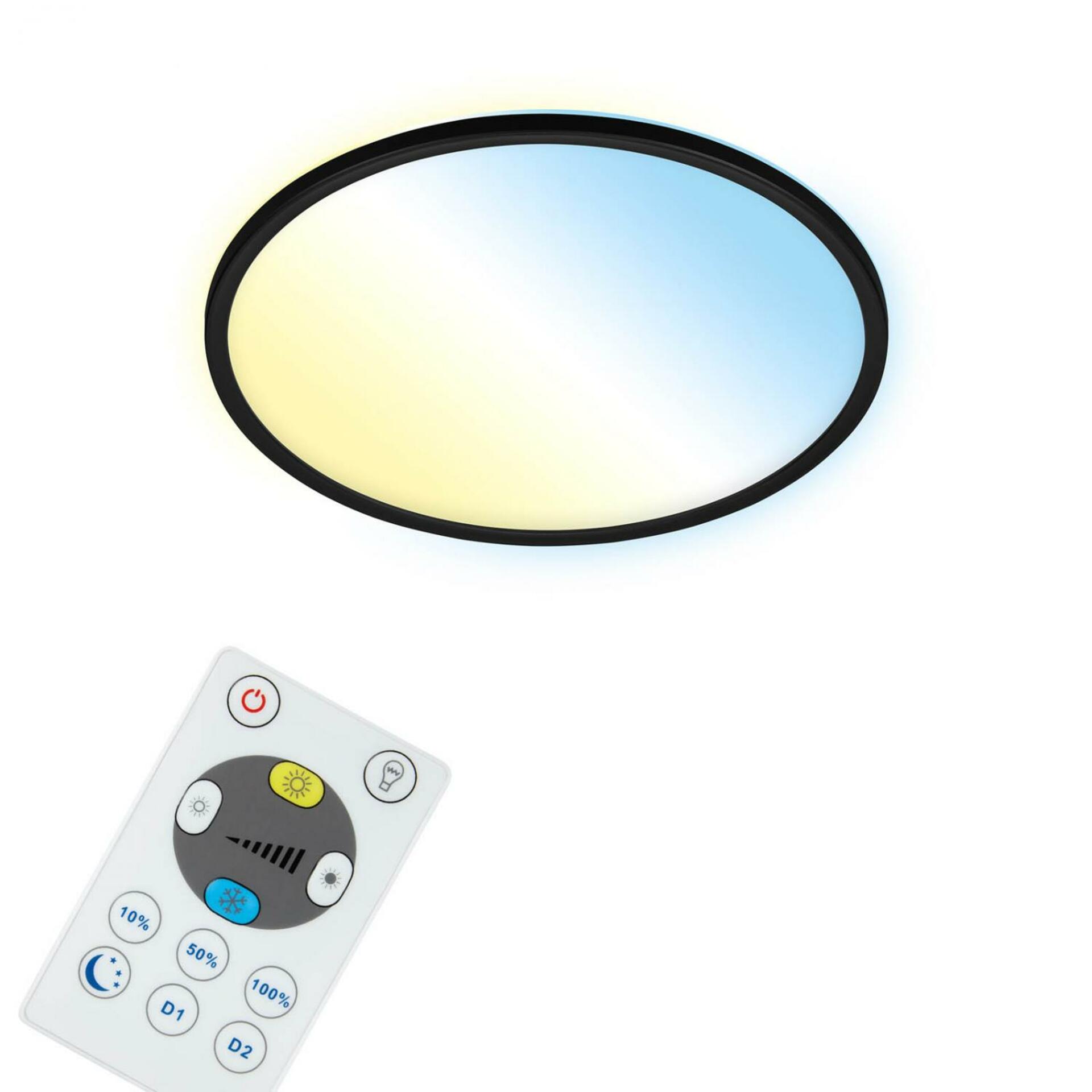 Levně BRILONER CCT svítidlo LED panel, pr. 42 cm, 22 W, 3000 lm, černá BRILO 7059-015