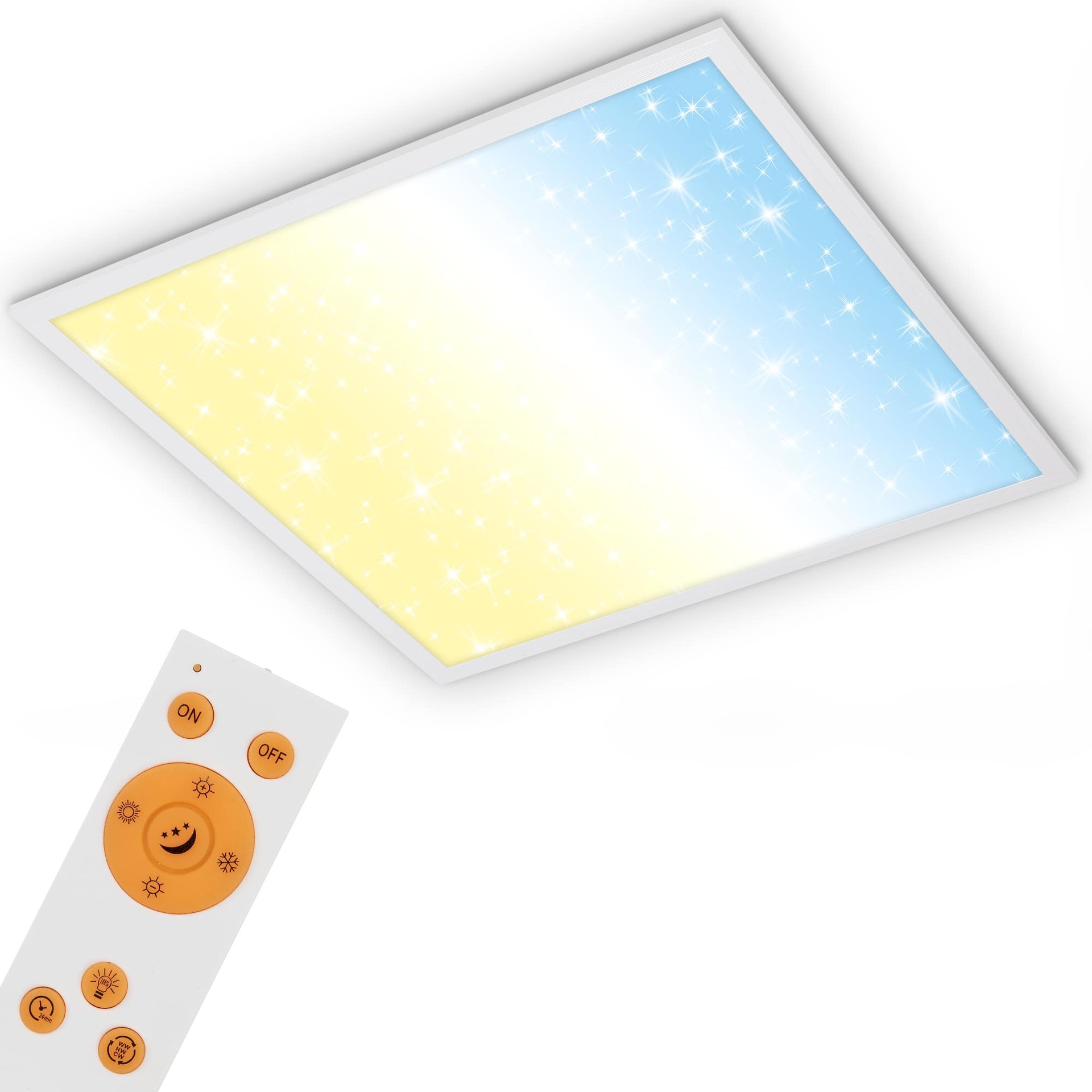 BRILONER Hvězdné nebe svítidlo LED panel, 59,6 cm, 3800 lm, 36 W, bílé BRILO 7303-016