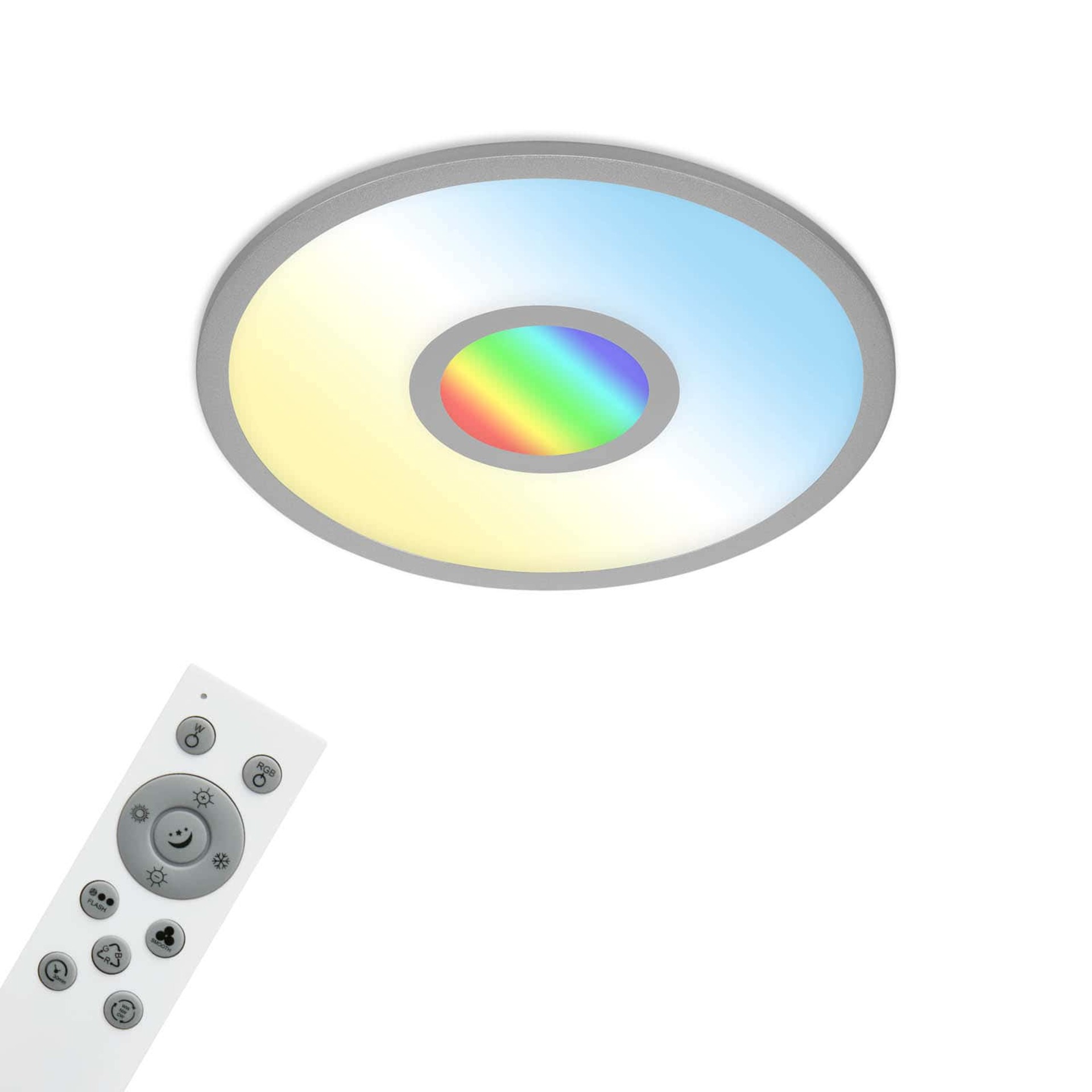 BRILONER CCT svítidlo LED panel, RGB centrální světlo, pr. 45 cm, 24 W, 2400 lm, stříbrná BRILO 7396-014