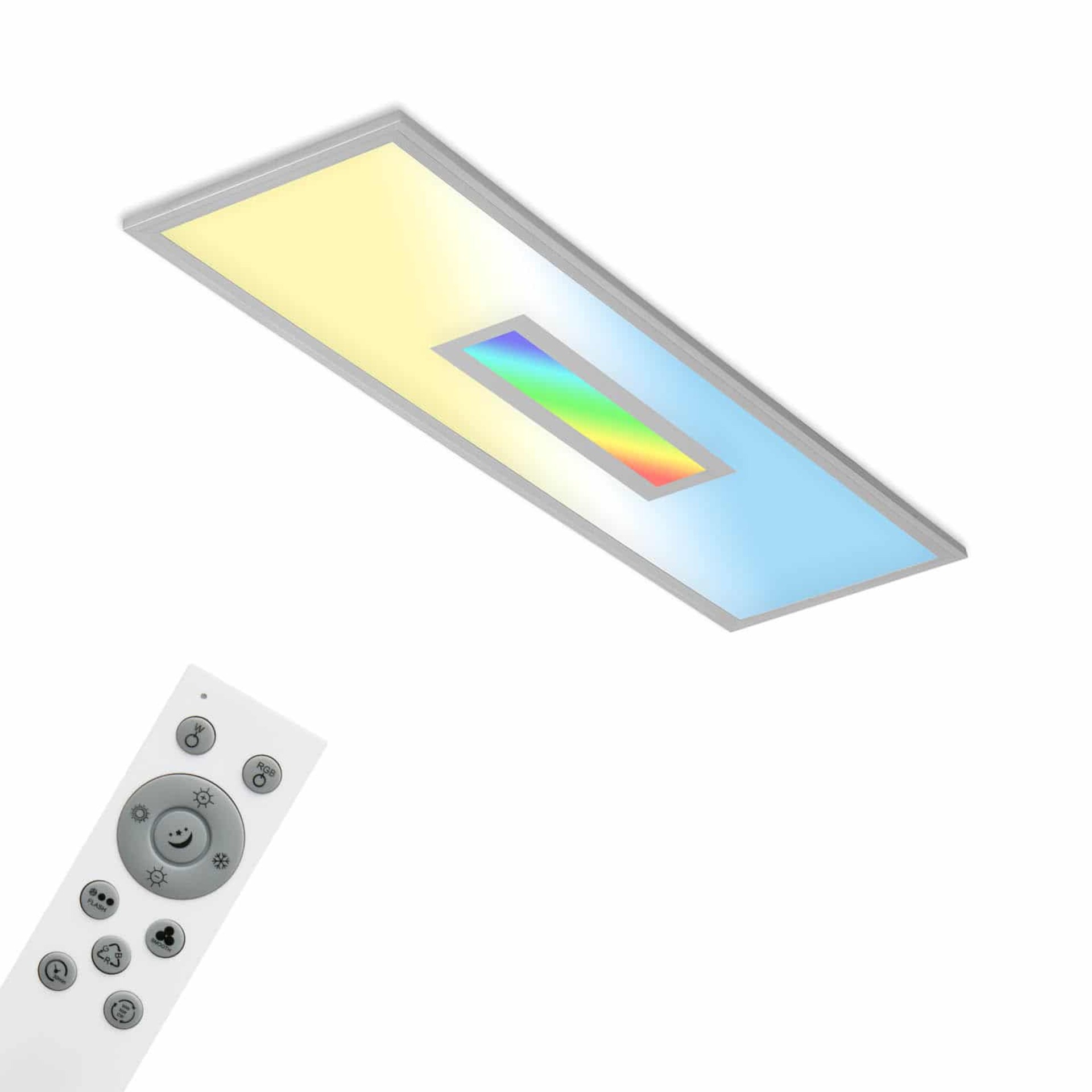 Levně BRILONER CCT svítidlo LED panel, RGB centrální světlo, 100 cm, 28 W, 3000 lm, stříbrná BRILO 7398-014