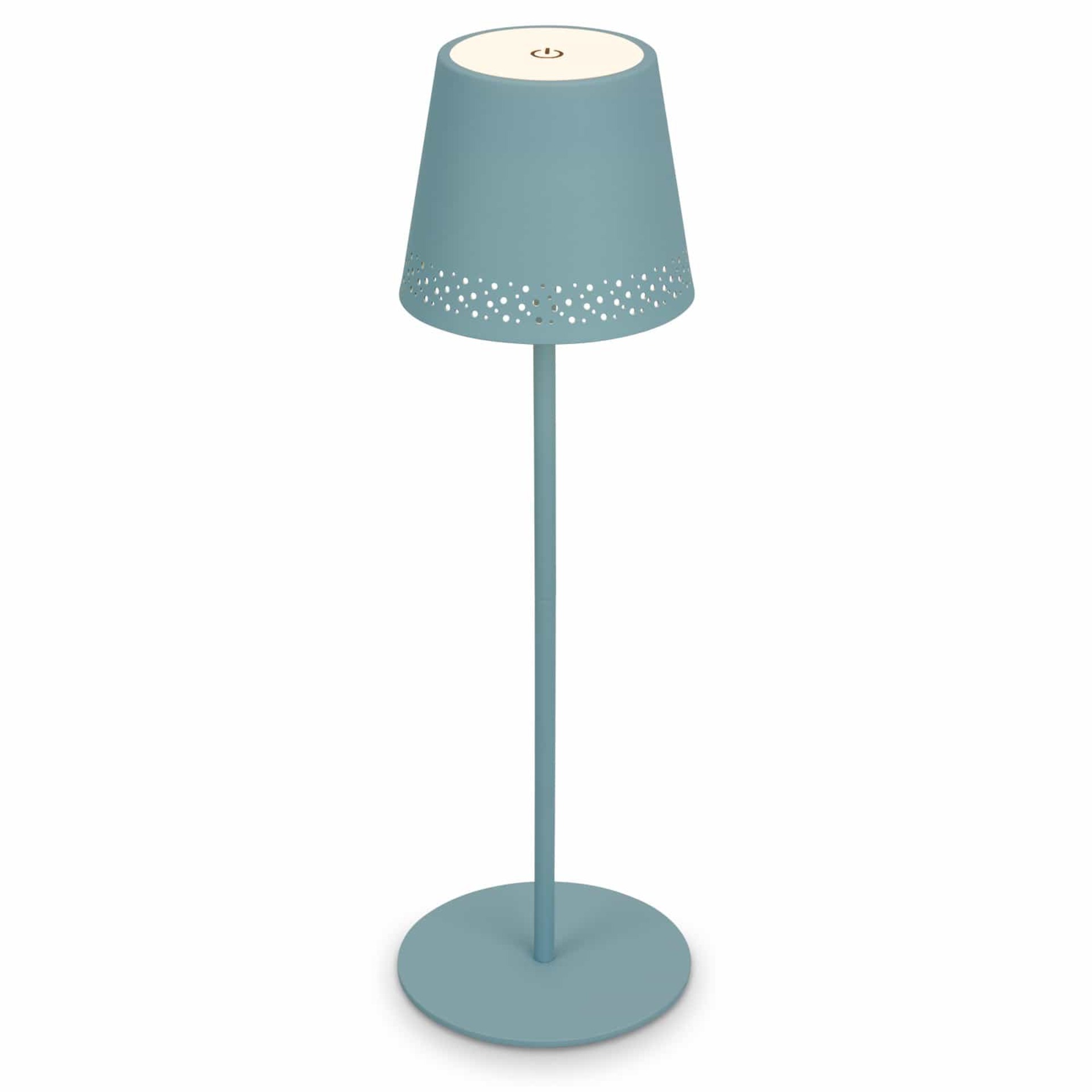 BRILONER LED nabíjecí stolní lampa 38 cm 2,6W 280lm tyrkysová IP44 BRILO 7438-010
