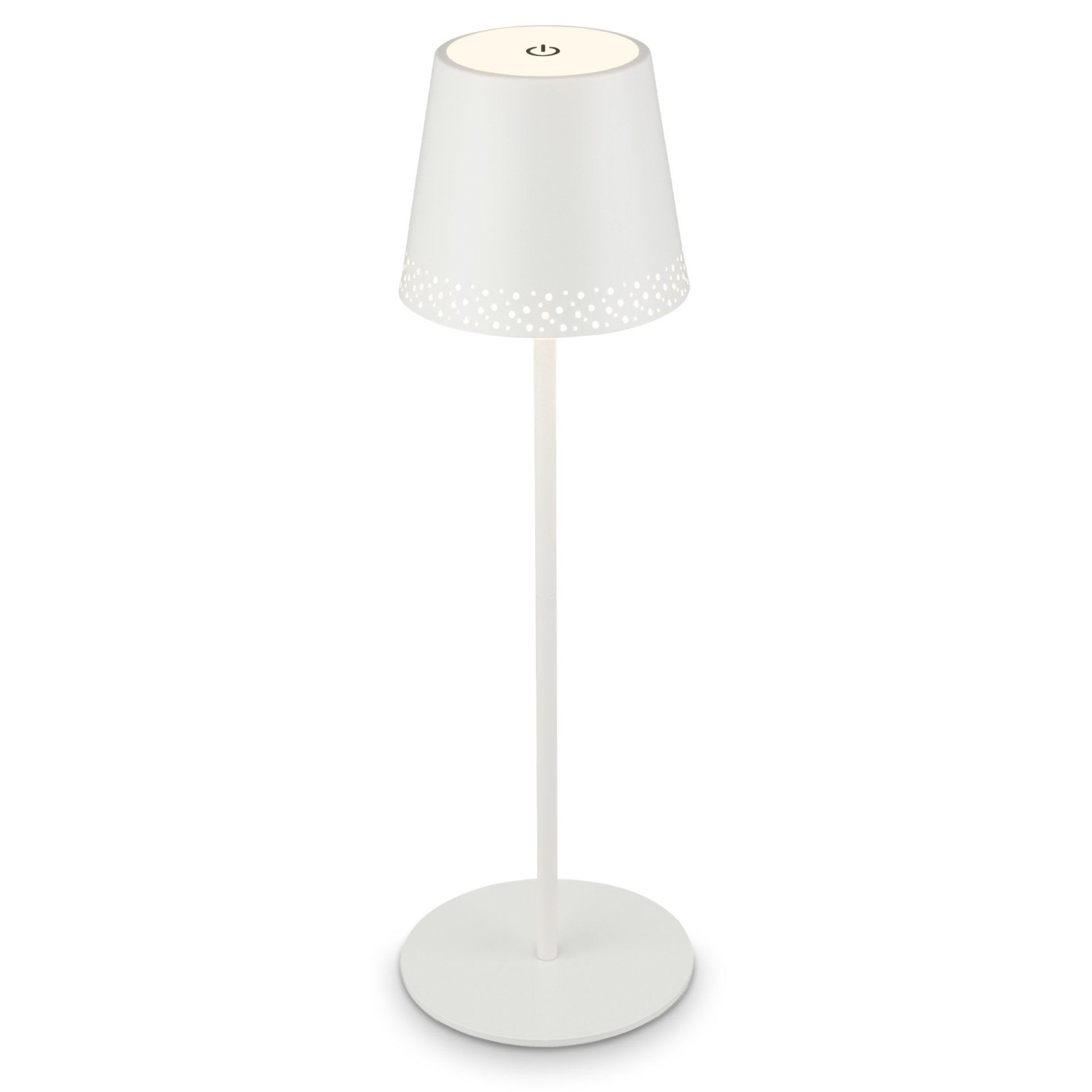 BRILONER LED nabíjecí stolní lampa 38 cm 2,6W 280lm bílé IP44 BRILO 7438-016