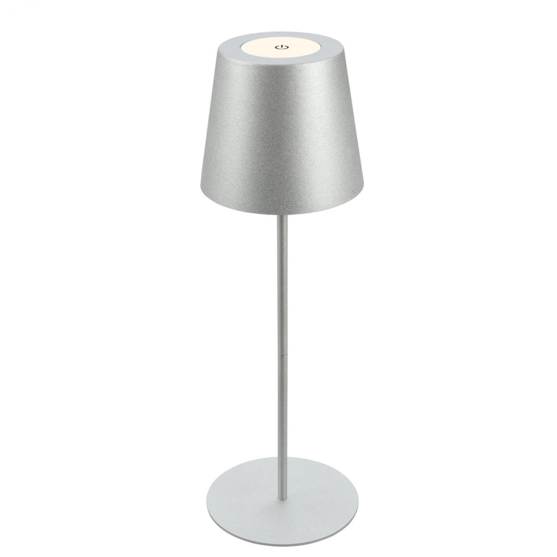 Levně BRILONER Kiki stolní lampička bezdrátová, dotykový vypínač, nastavitelná výška, stmívatelné, nabíjecí, matný chrom 7508014