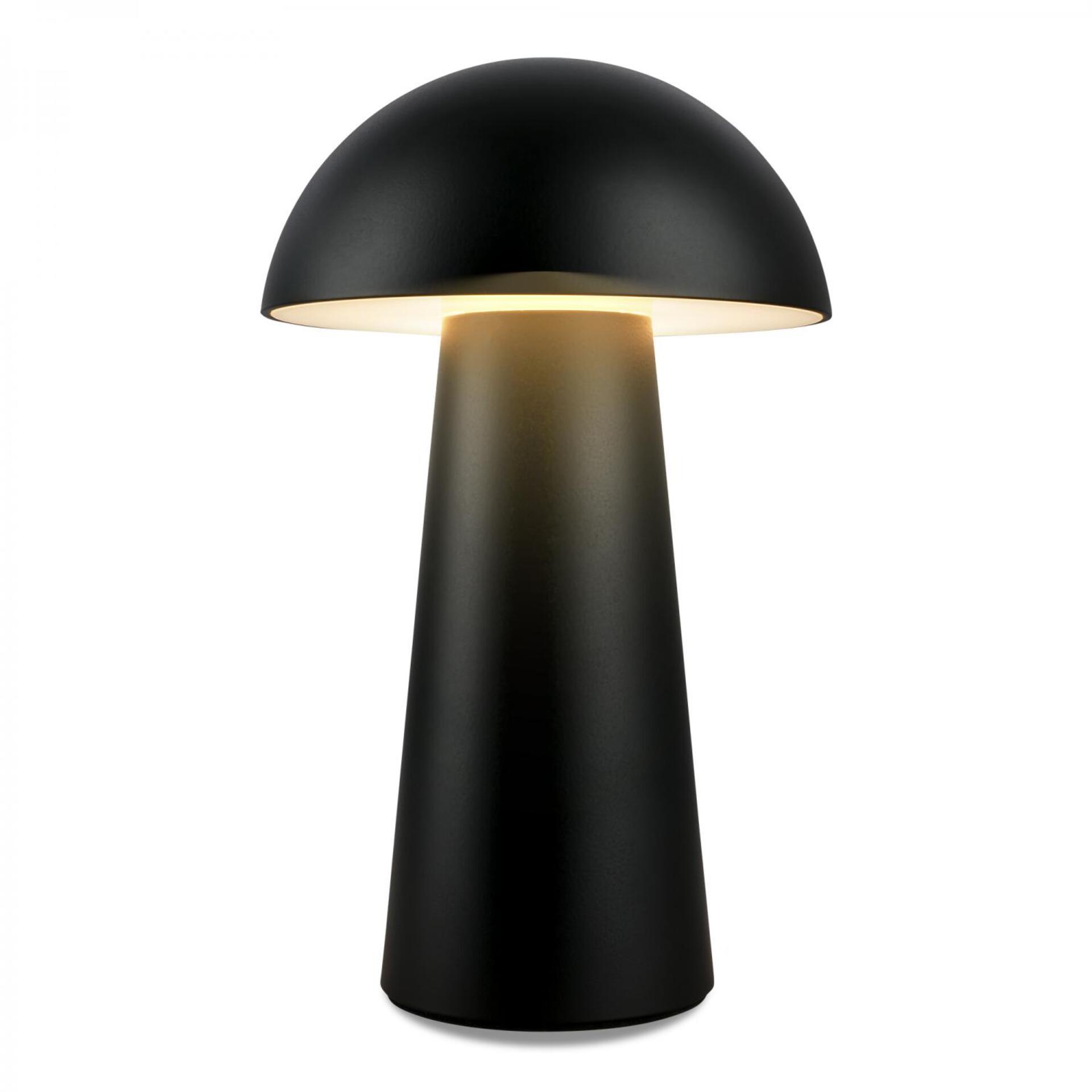 Levně BRILONER Fungo Mini LED stolní lampička bezdrátová IP44, stmívatelné, dotykový vypínač, černá 7520015