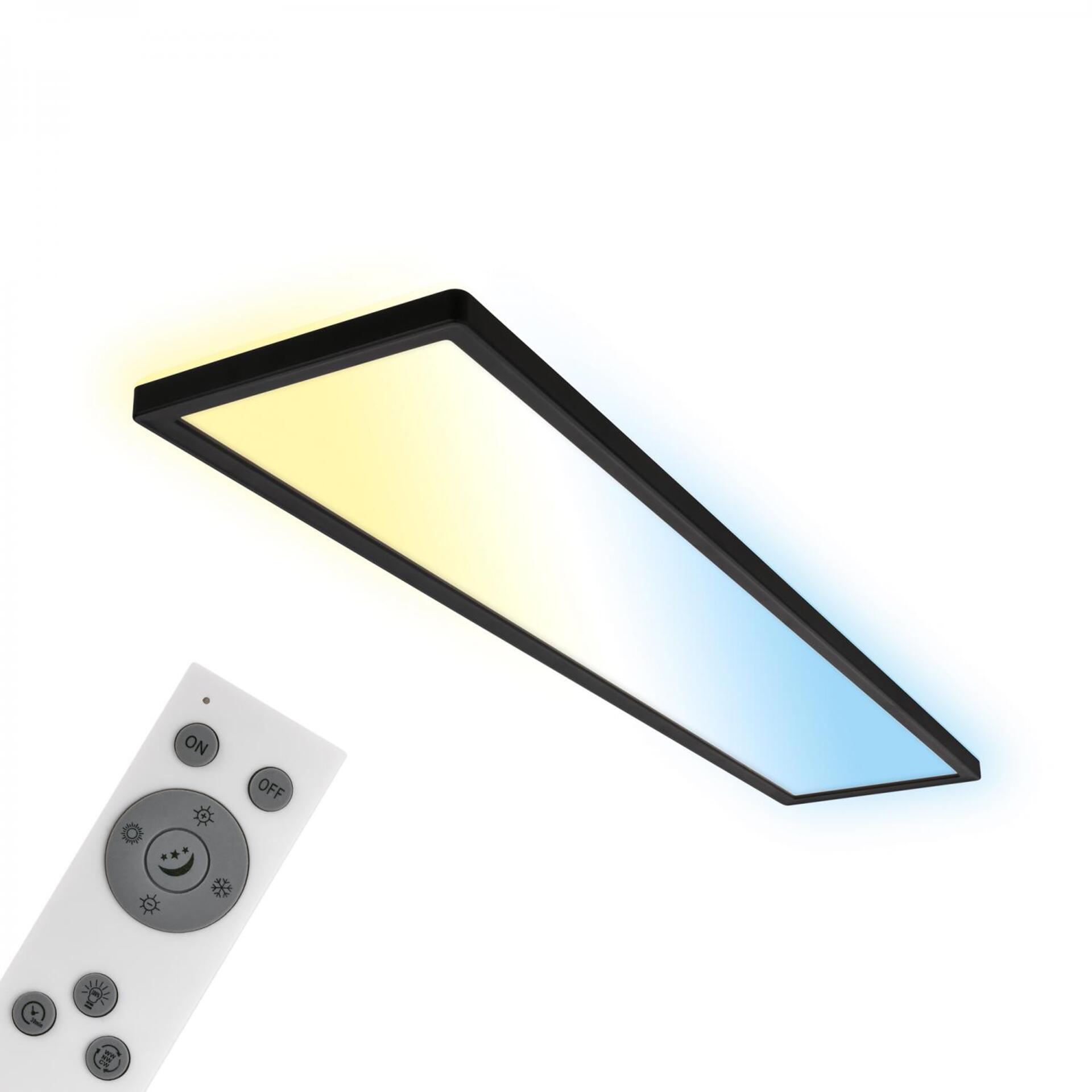 Levně BRILONER Tava LED stropní svítidlo 98cm, stmívatelné, dálkový ovladač, černé 7533015