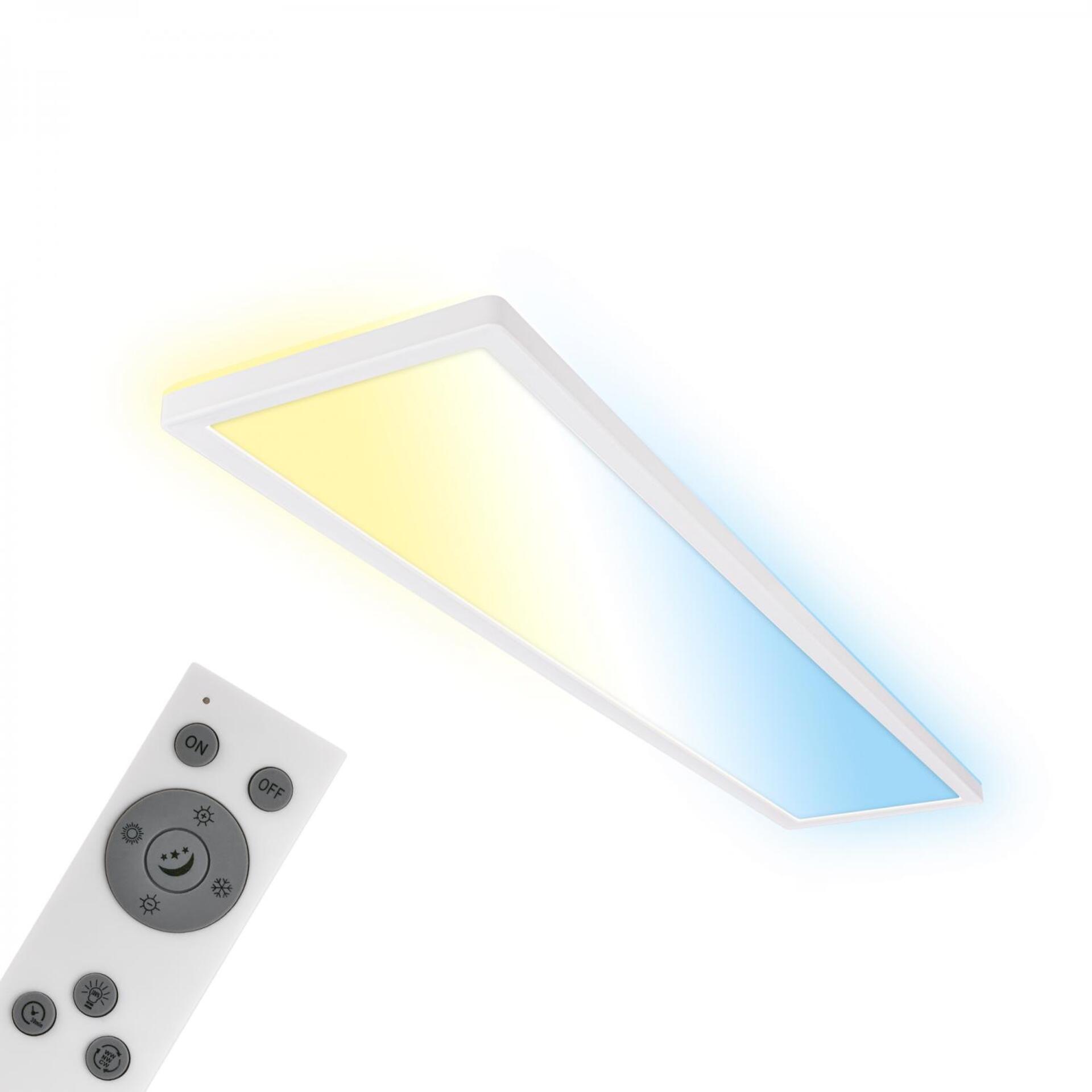 Levně BRILONER Tava LED stropní svítidlo 98cm, stmívatelné, dálkový ovladač, bílé 7533016