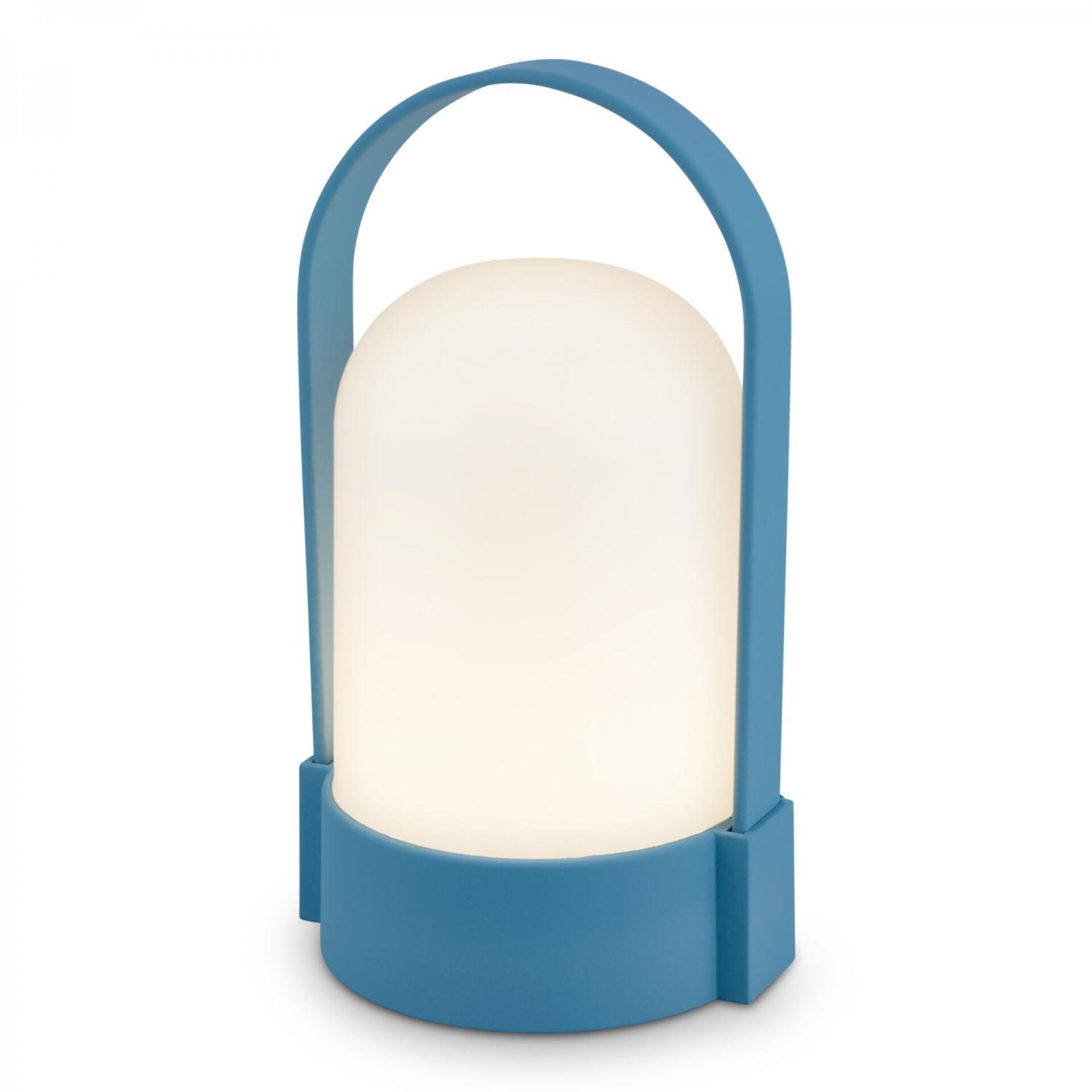 Levně BRILONER Asa stolní lampička - 1W, 50lm, bezdrátová, LED, stmívatelné, teplá bílá, modrá 7544010