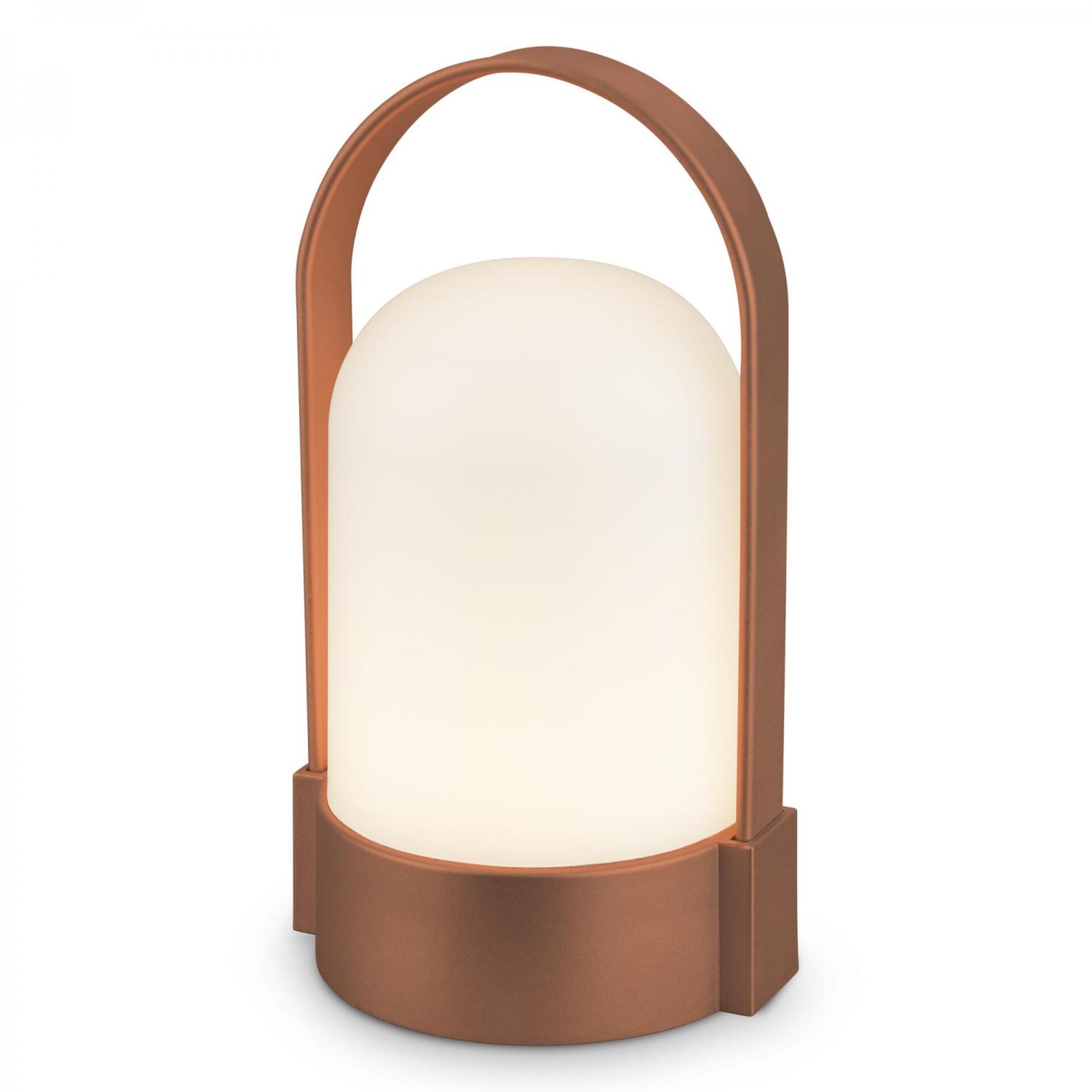 Levně BRILONER Asa stolní lampička - 1W, 50lm, bezdrátová, LED, stmívatelné, teplá bílá, hnědá metalická 7544013
