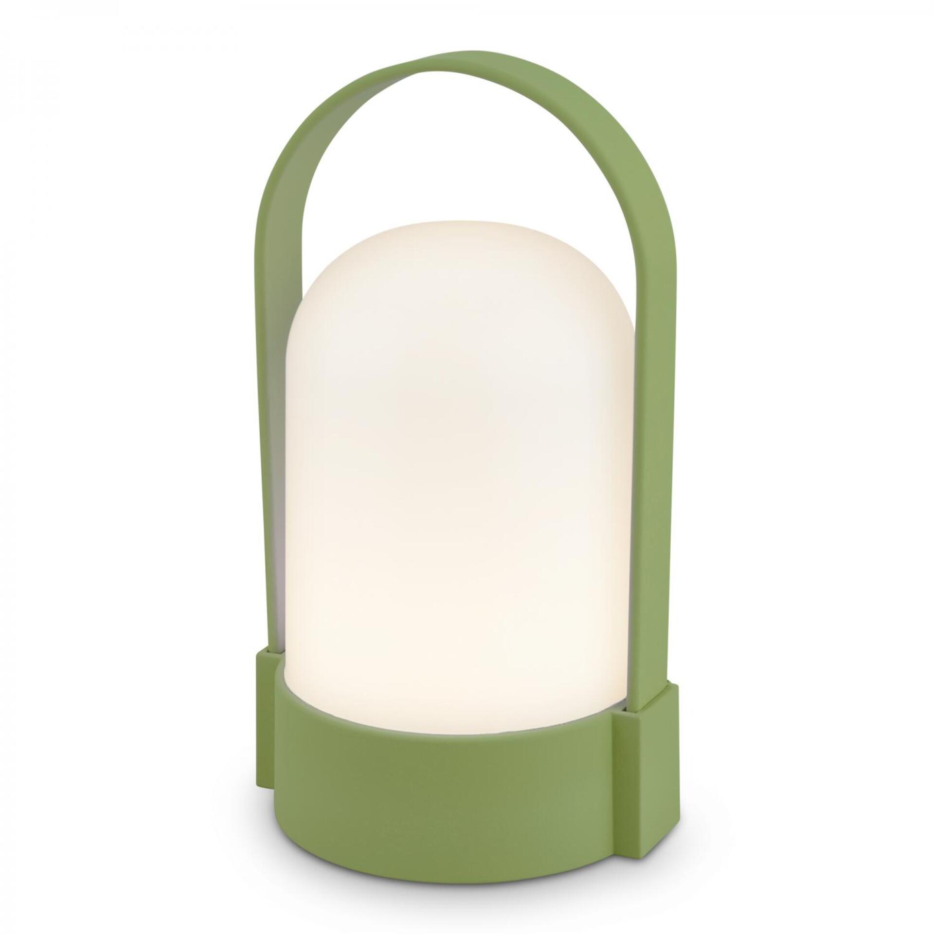 Levně BRILONER Asa stolní lampička - 1W, 50lm, bezdrátová, LED, stmívatelné, teplá bílá, limetkově zelená 7544019