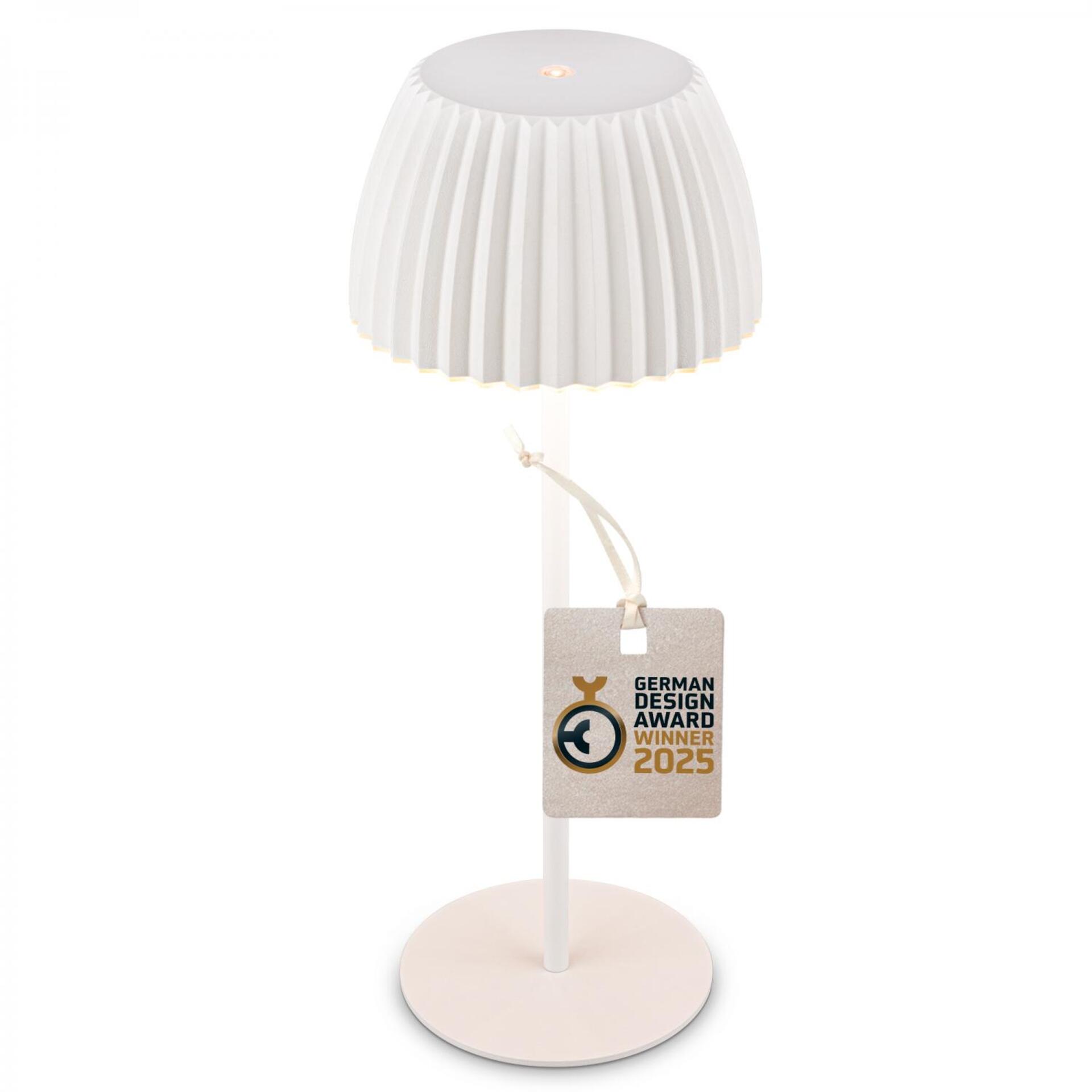 Levně BRILONER Nabíjecí stolní lampa Riffle - 36,5 cm, 2W, 200lm, IP44, bezdrátová, LED, stmívatelná, dotykový vypínač, bílé 7553016