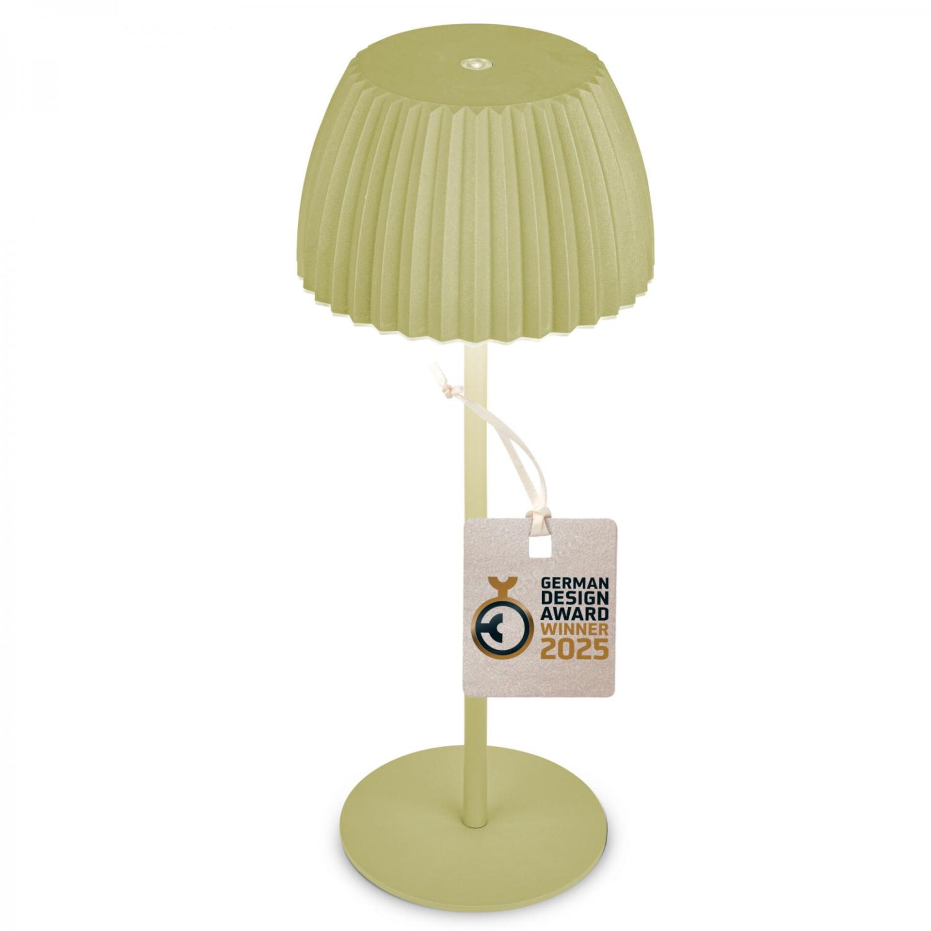 Levně BRILONER Nabíjecí stolní lampa Riffle - 36,5 cm, 2W, 200lm, IP44, bezdrátová, LED, stmívatelná, dotykový vypínač, zelená 7553019