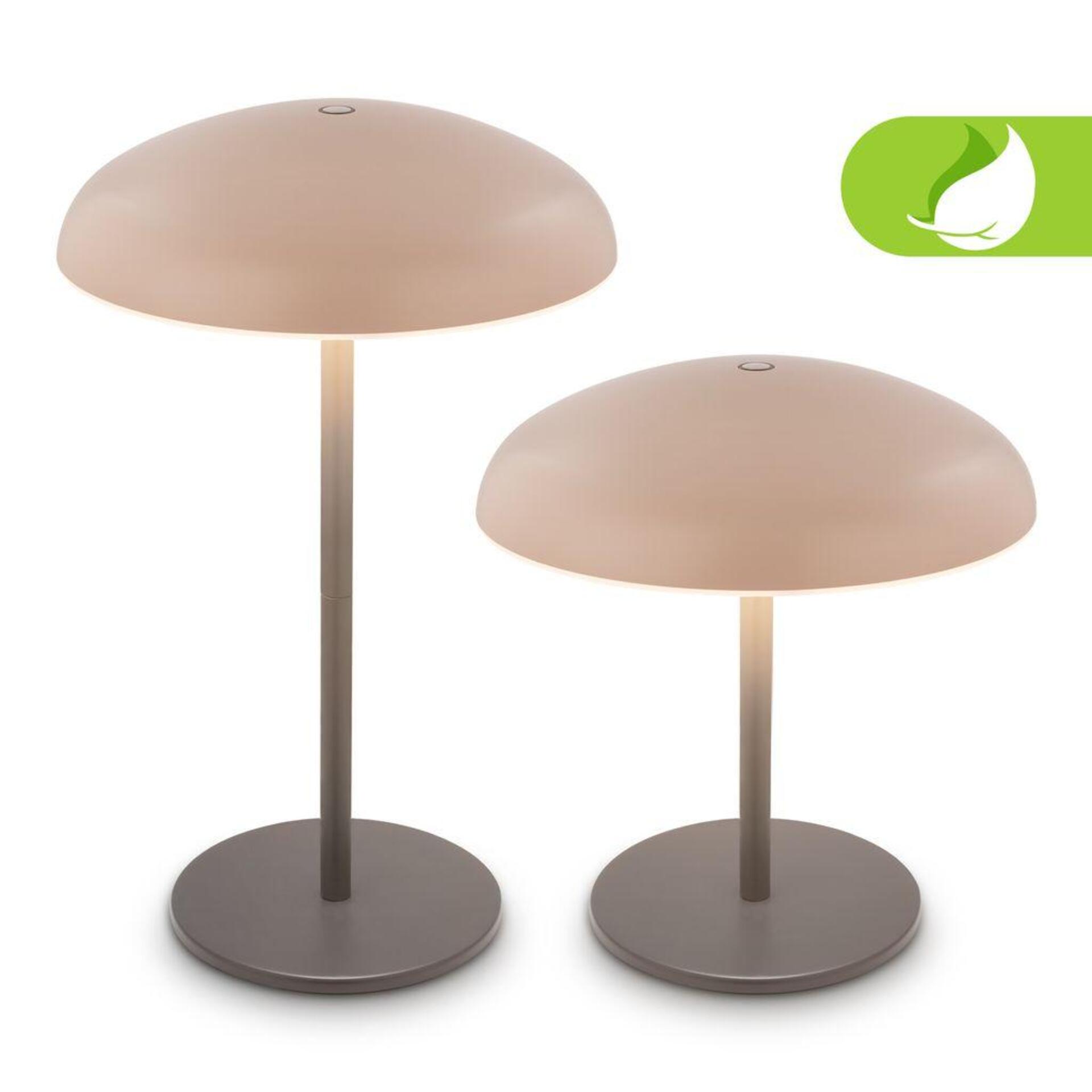 Levně BRILONER Caxa stolní lampa - 2,8W, 300lm, bezdrátová, IP44, LED, stmívatelná, dotykový vypínač, béžová/antracit 7573011